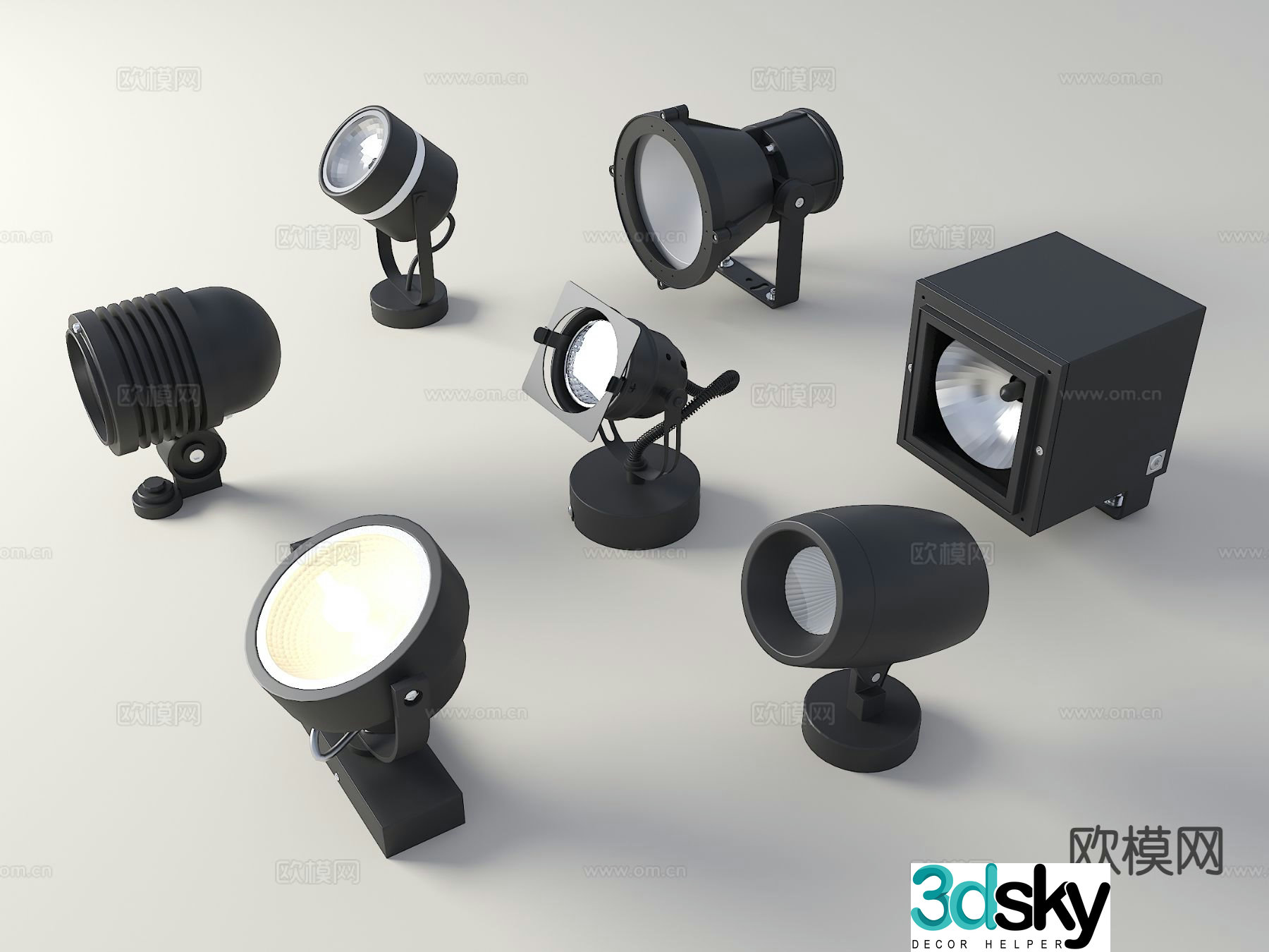 Outdoor floodlight floodlight wall washer turn signal 3D model