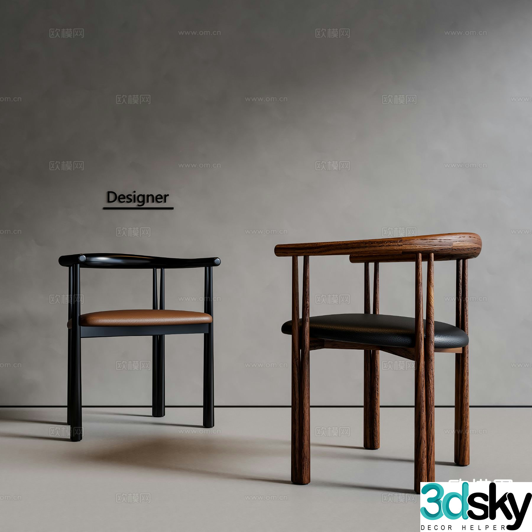 Medieval style chair dining chair 3d model