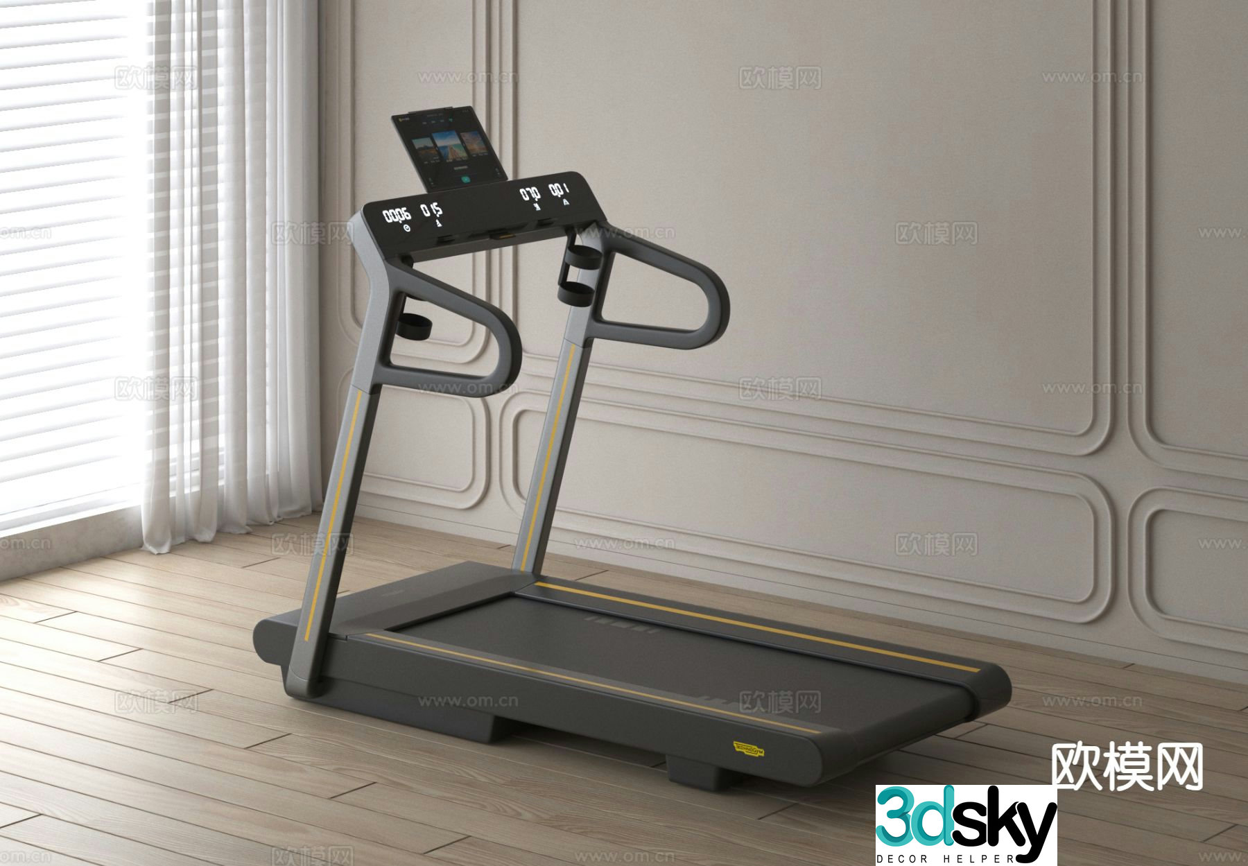 Treadmill fitness equipment 3d model