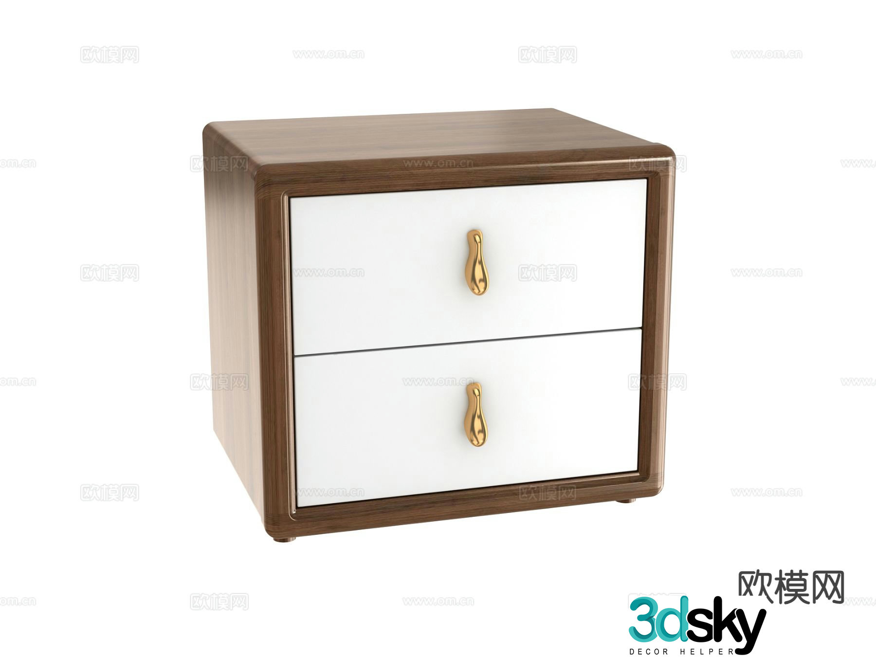 New Chinese style bedside table 3d model