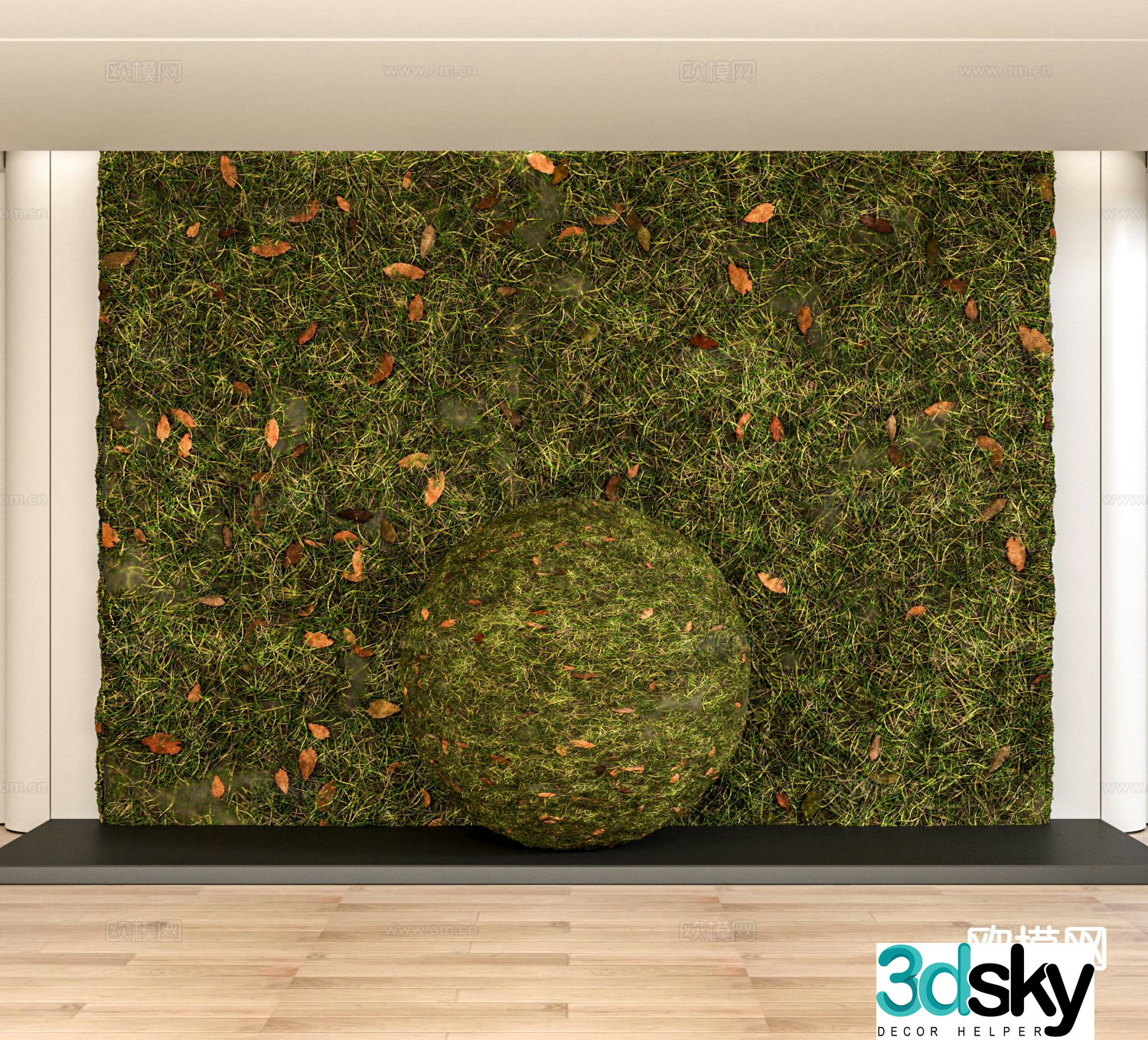 Lawn grass outdoor grass flowers and greenery 3d model
