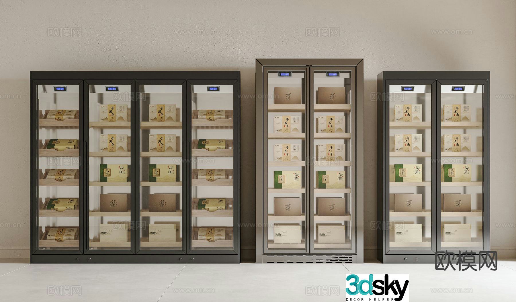 Modern thermostatic tea cabinet thermostatic storage cabinet 3d model