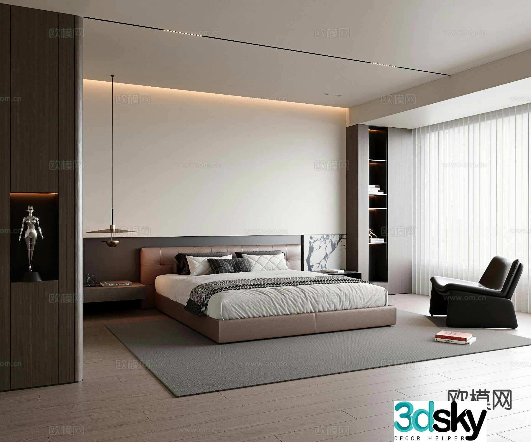 Italian style bedroom master bedroom 3d model