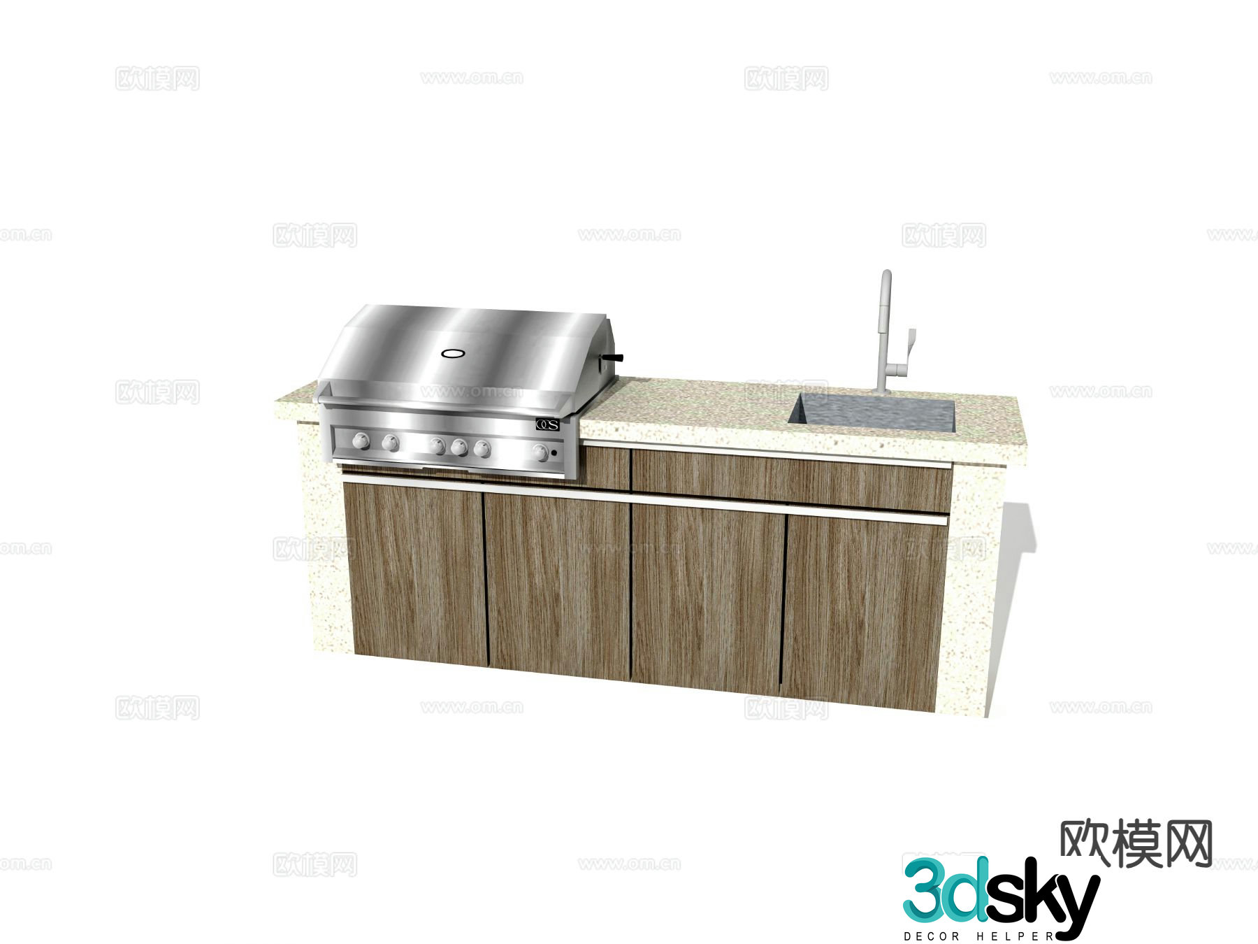 Modern sink oven 3d model