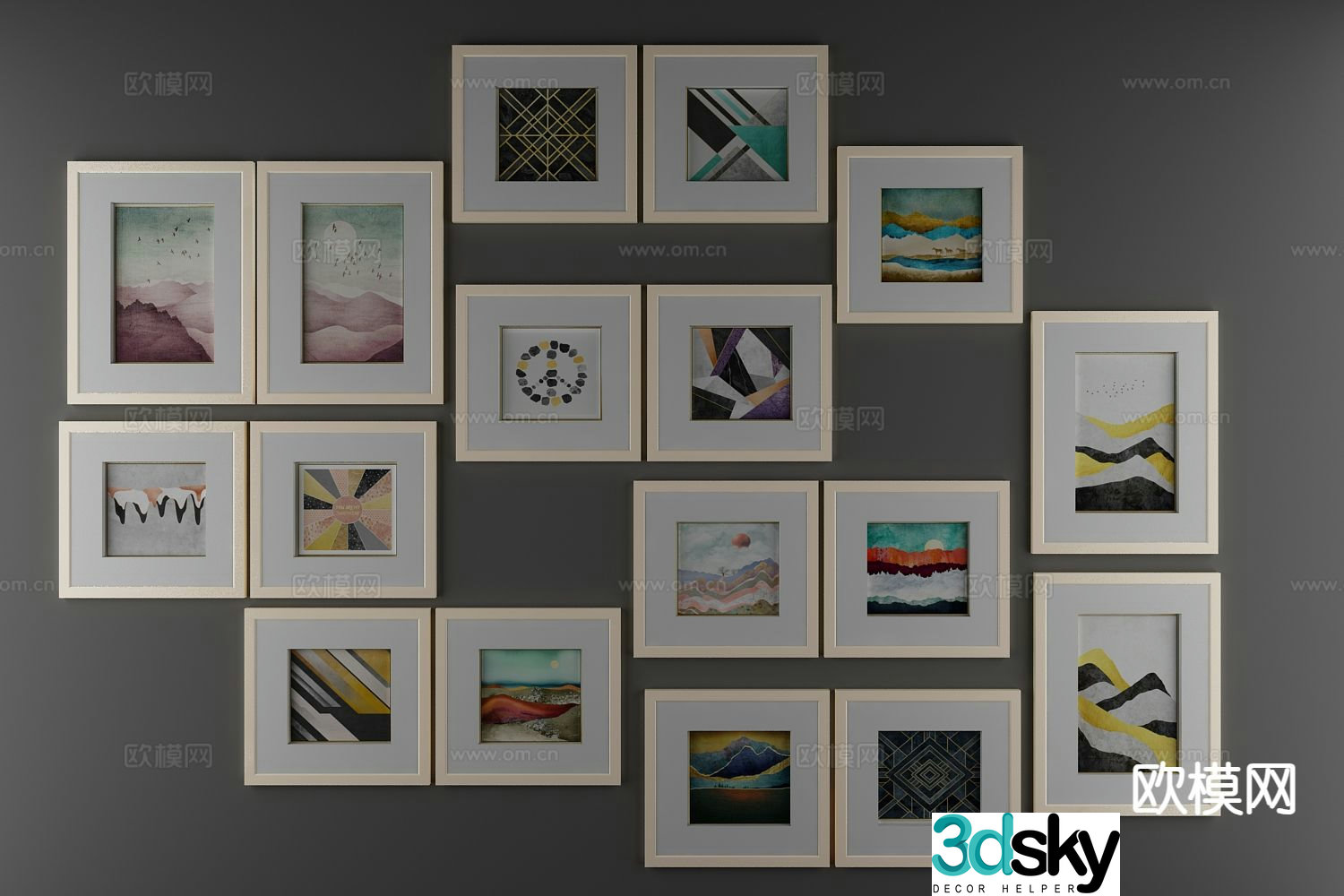 Decorative painting simple painting hanging painting 3d model