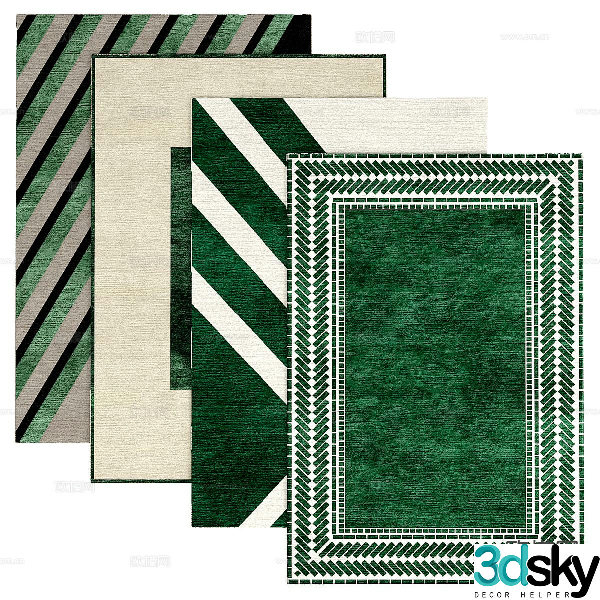 Carpet square rug 3d model