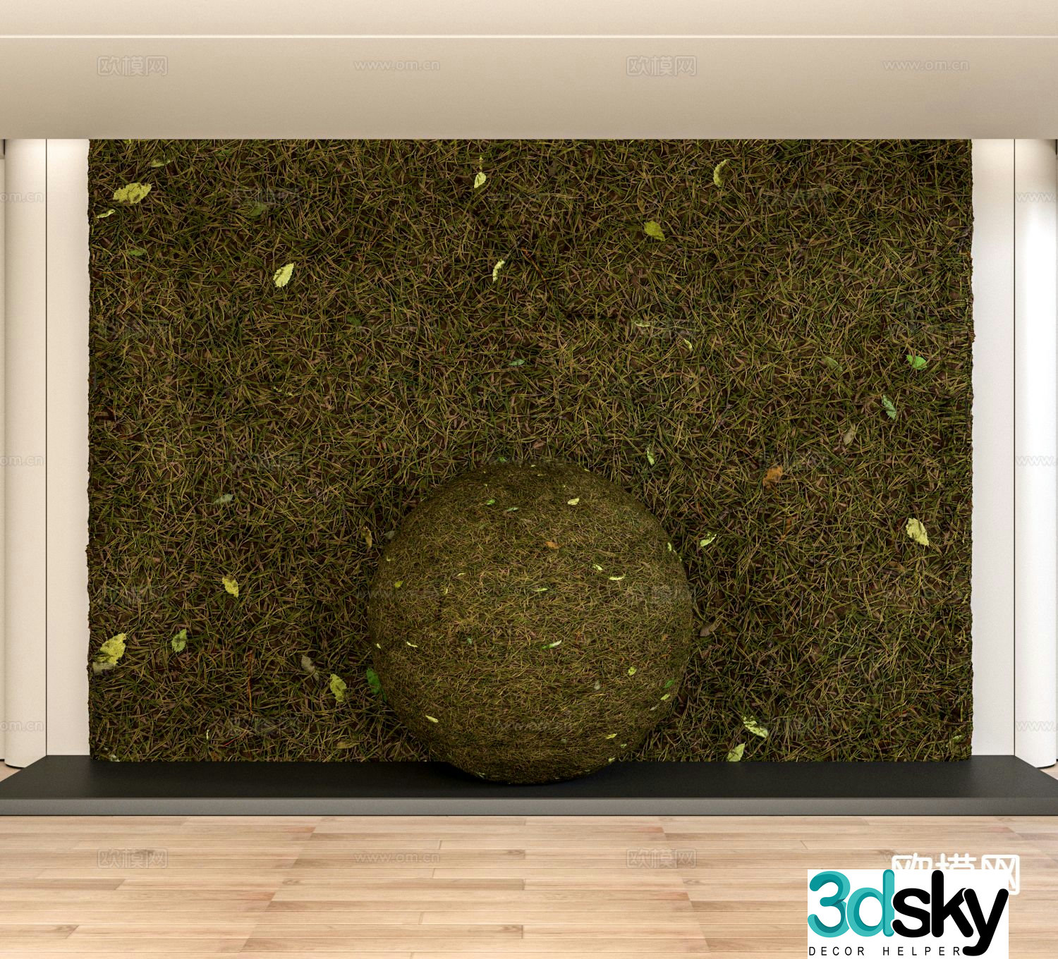 Modern lawn grass outdoor grass flowers and greenery 3d model
