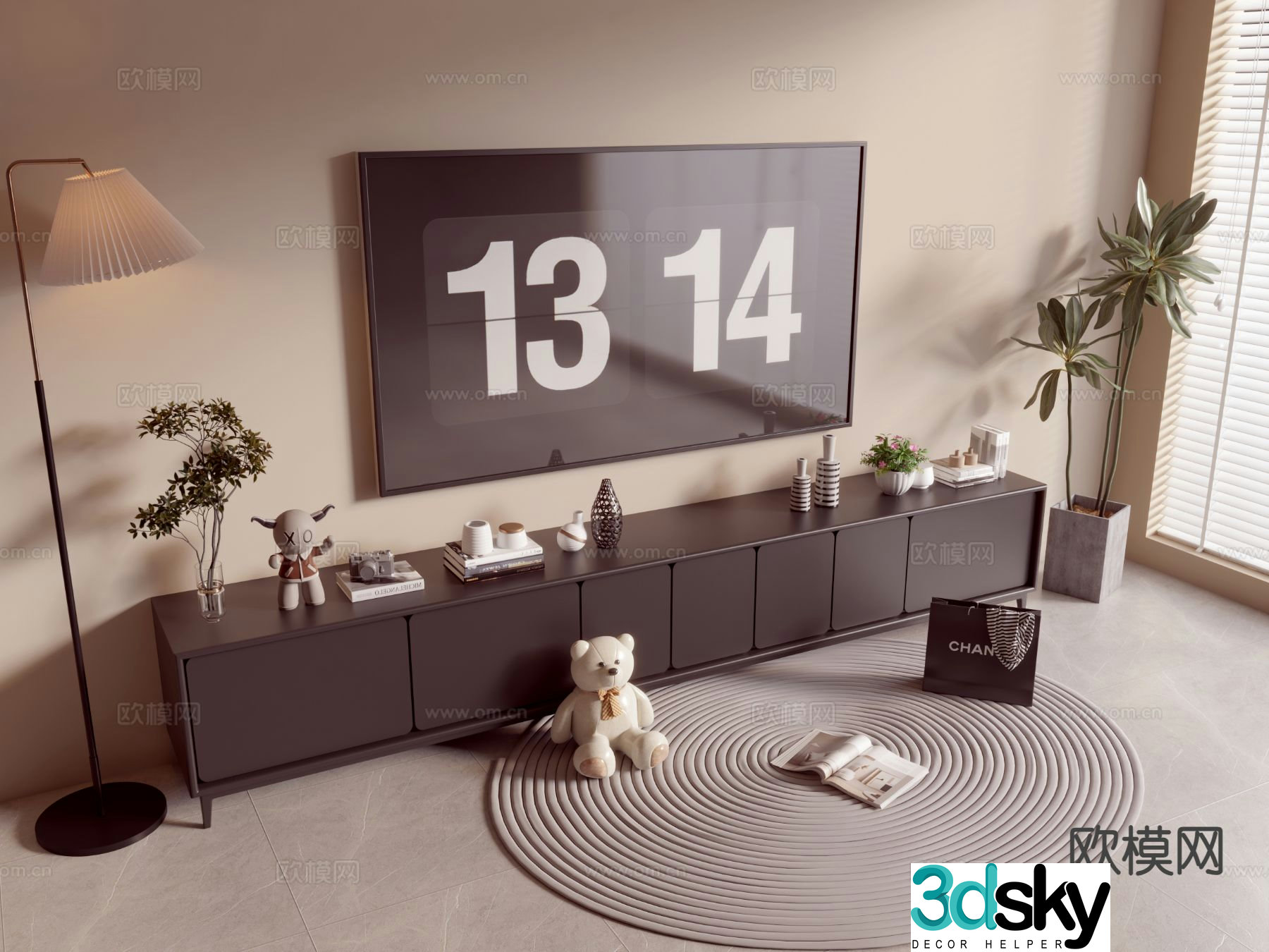Italian TV cabinet 3D model