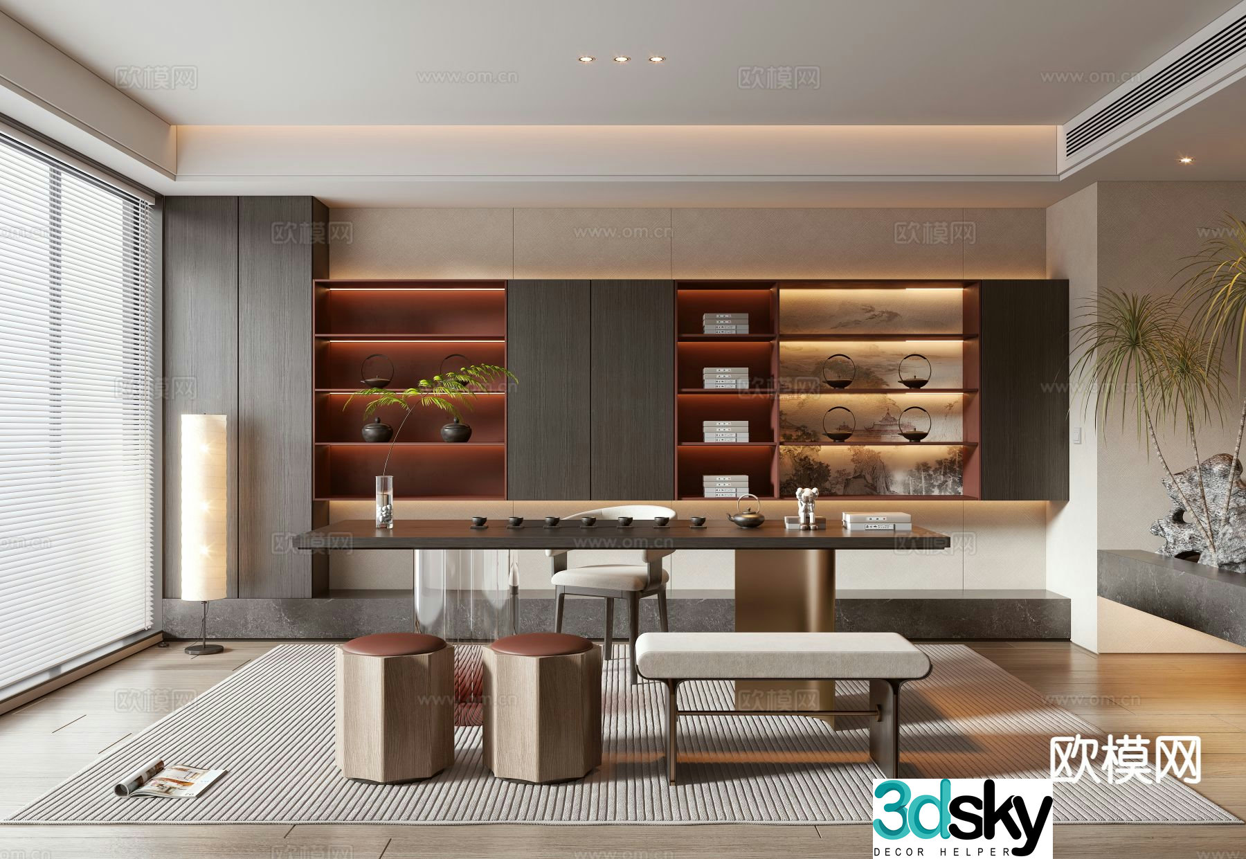 New Chinese tea room 3d model