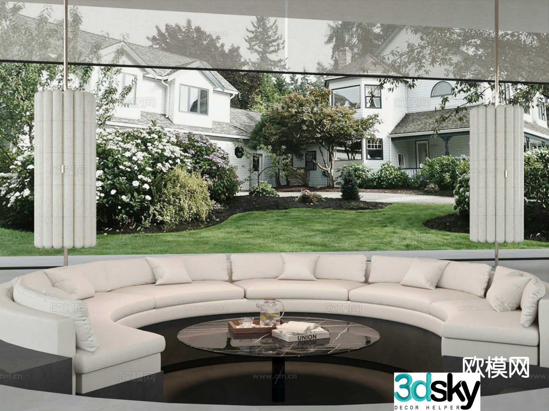 Sunken sofa round sofa card seat sofa 3D model