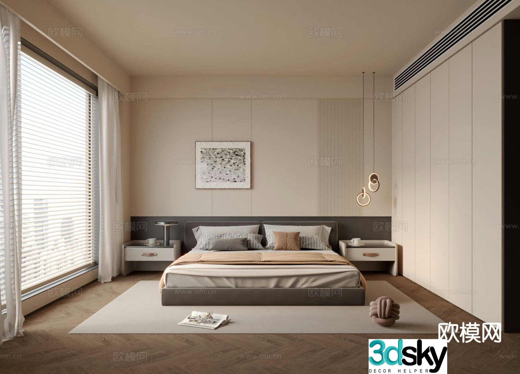 Modern bedroom master bedroom 3d model