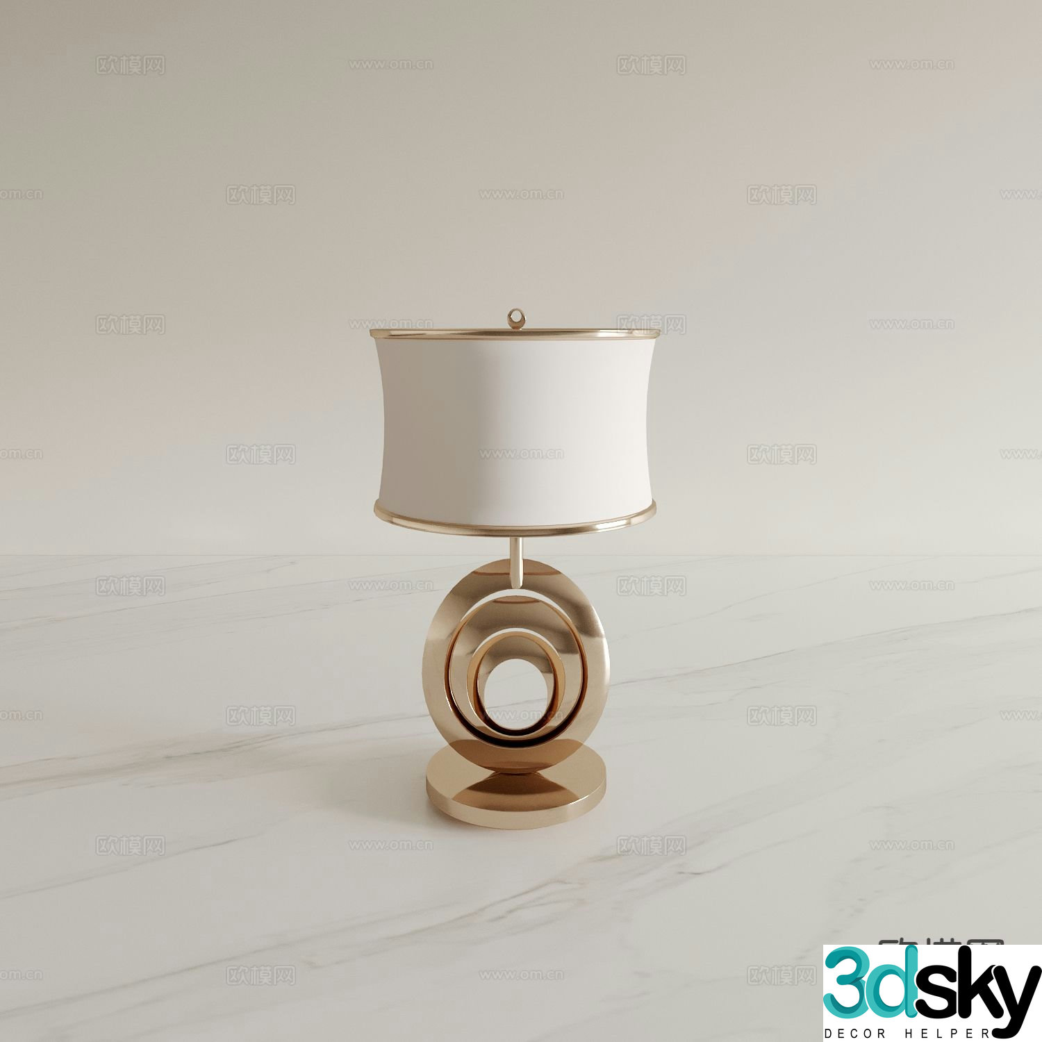 Light luxury table lamp bedside table lamp 3d model