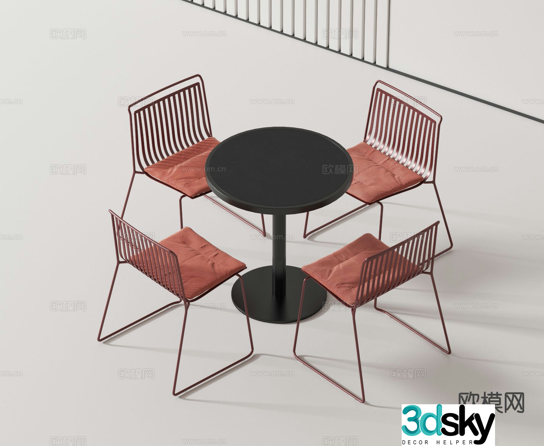 Modern leisure tables and chairs negotiation tables and chairs round table 3D model