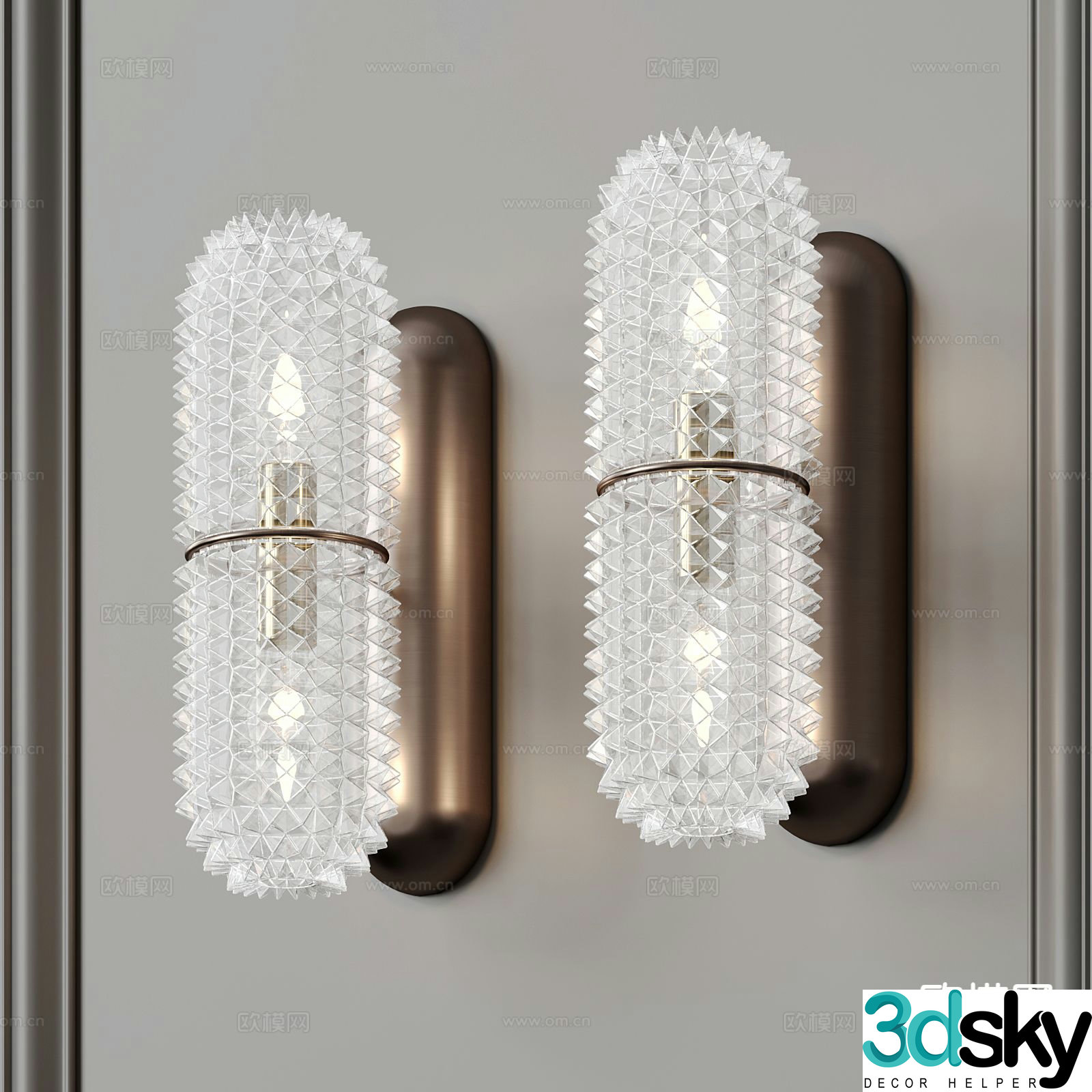 Light luxury wall lamp glass wall lamp 3d model