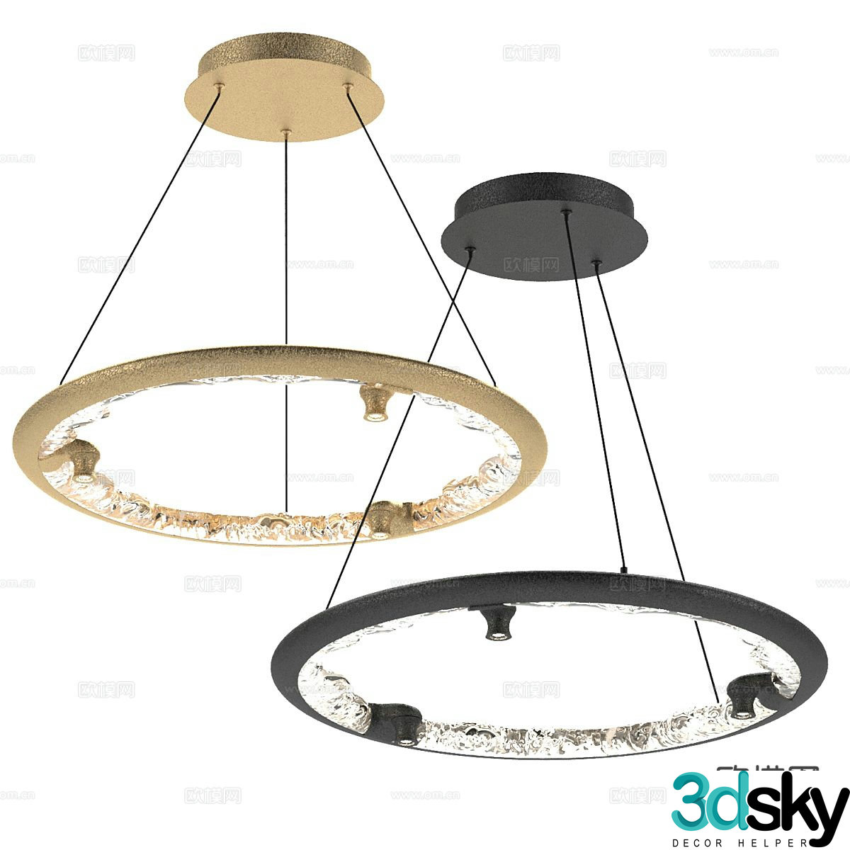 Modern ring chandelier 3d model