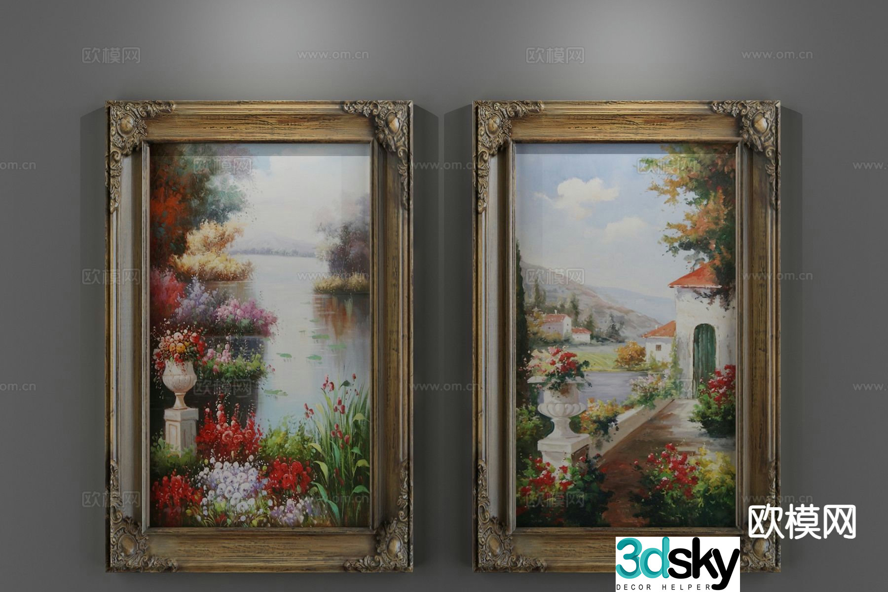 European decorative painting architectural painting hanging painting 3D model