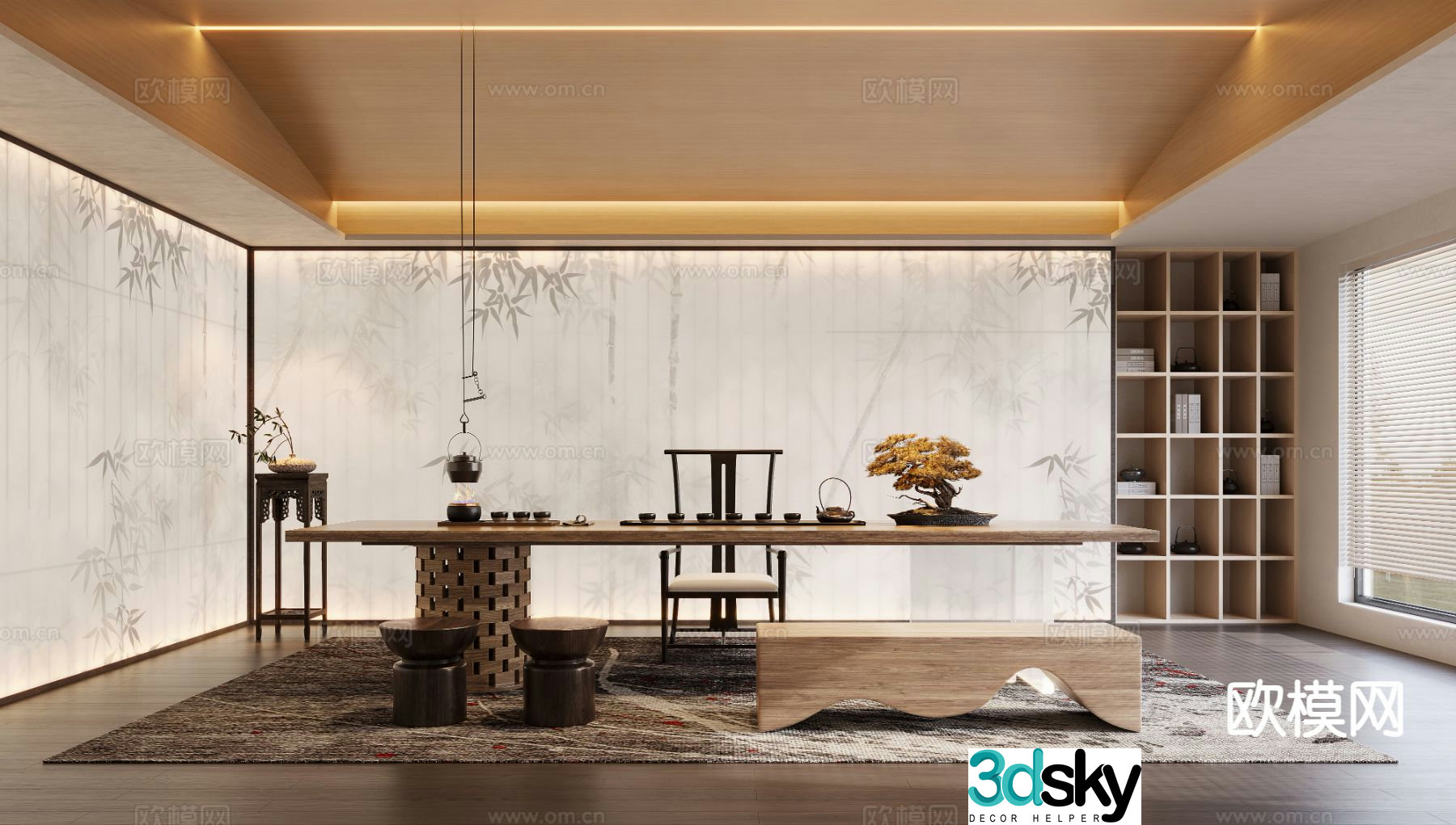 New Chinese tea room 3d model