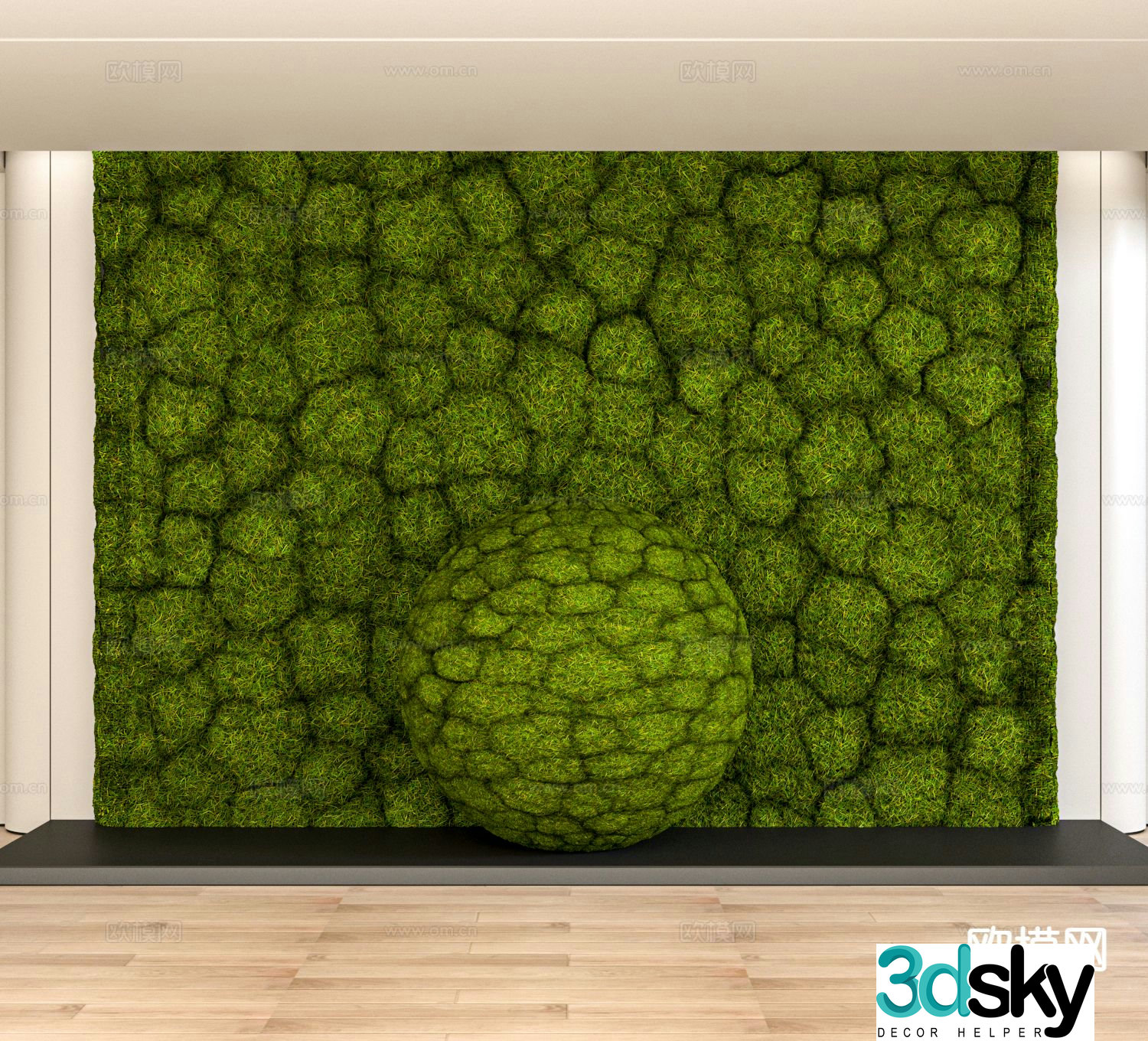 Lawn grass outdoor grass flowers and greenery cracked lawn 3d model