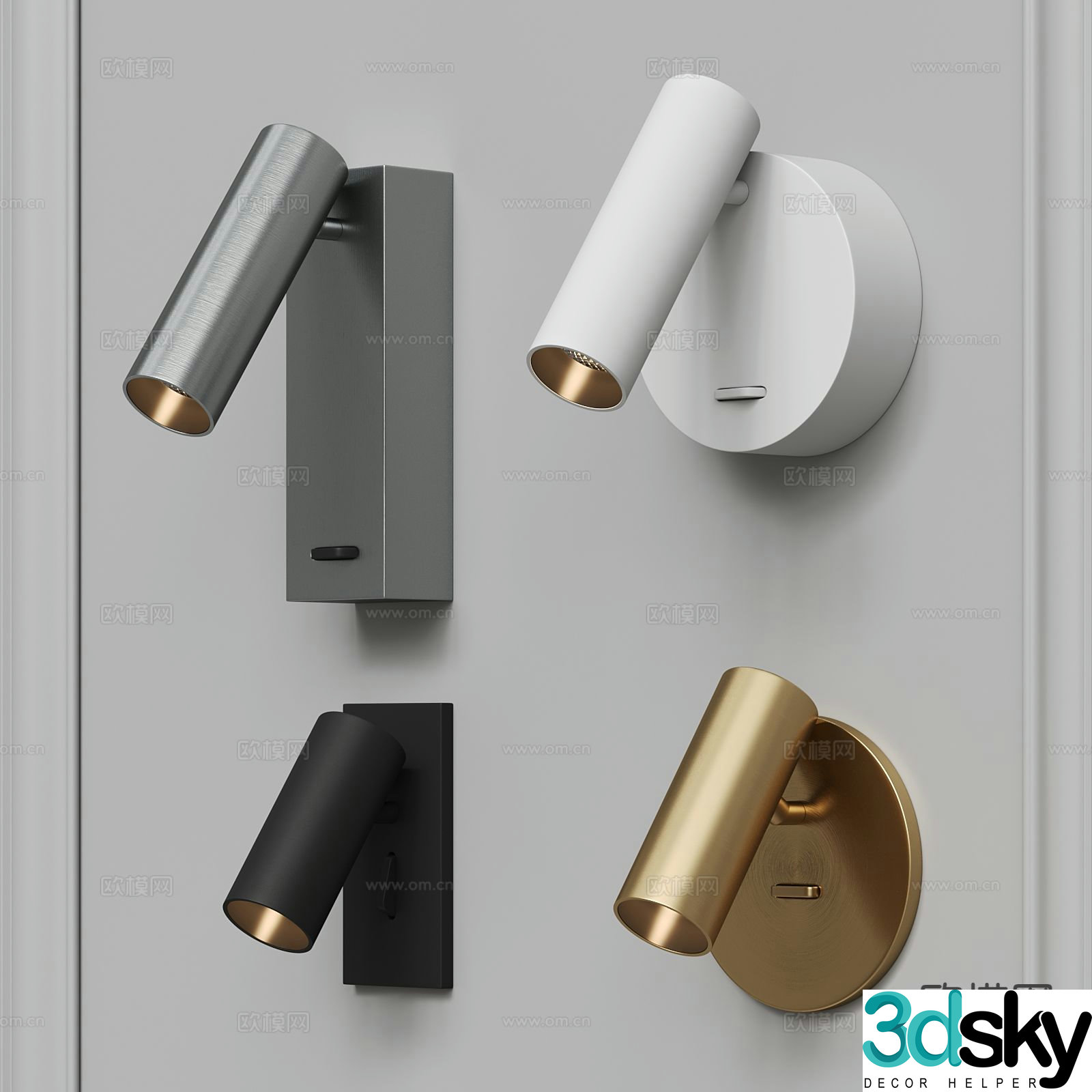 Modern wall light metal wall light 3d model