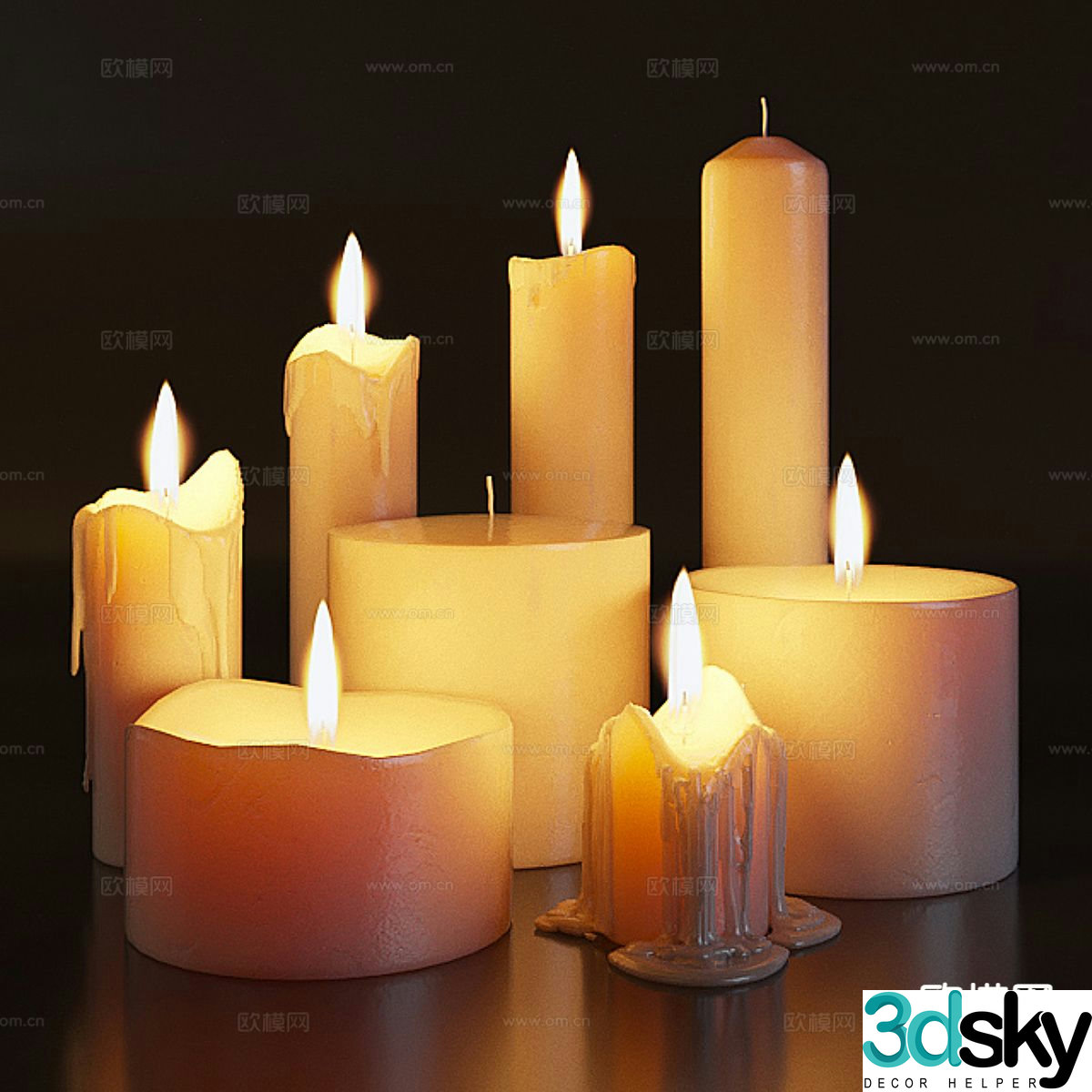 Electronic candle lamp candle lamp ornament 3d model