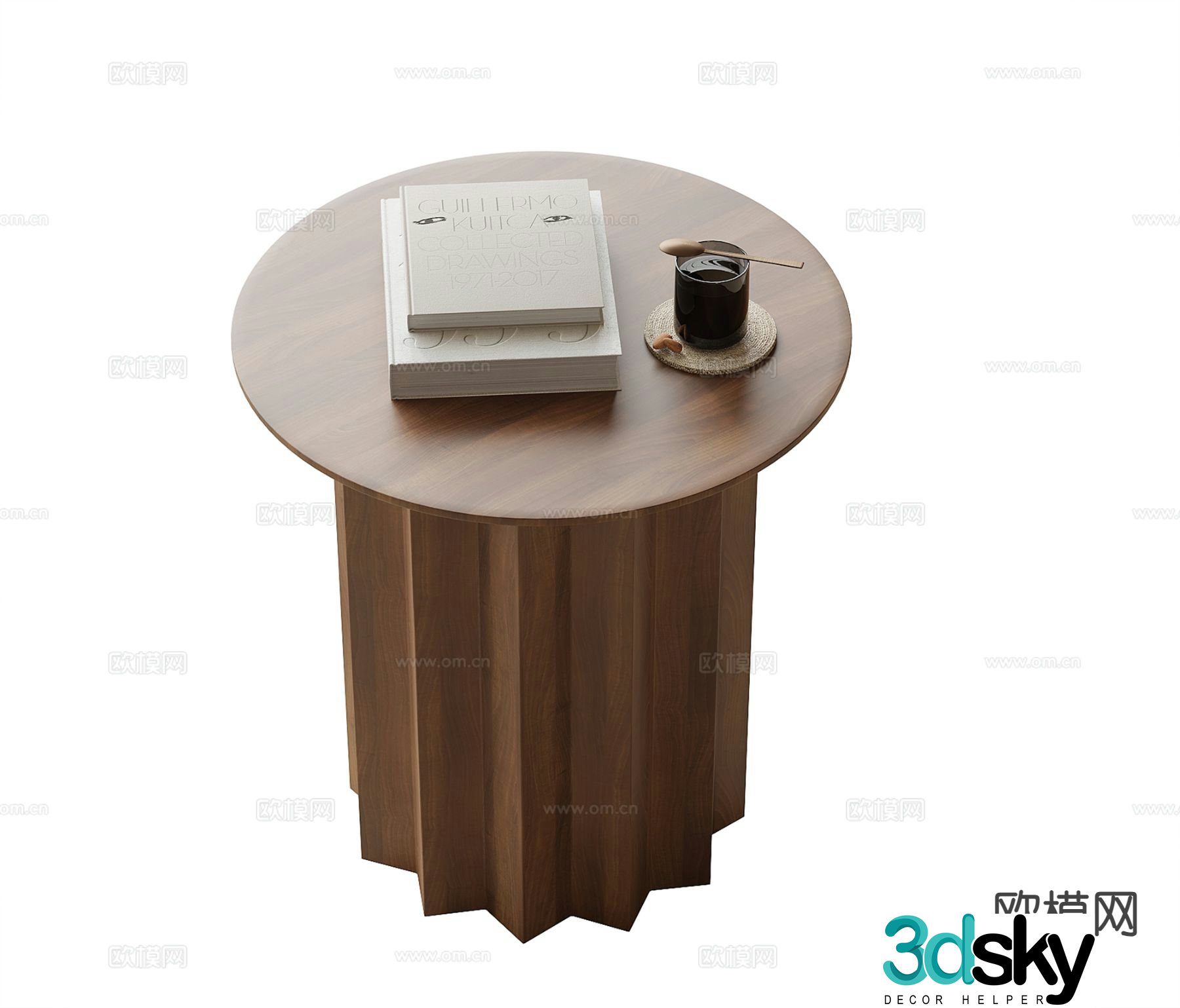 Modern round side table corner table 3d model