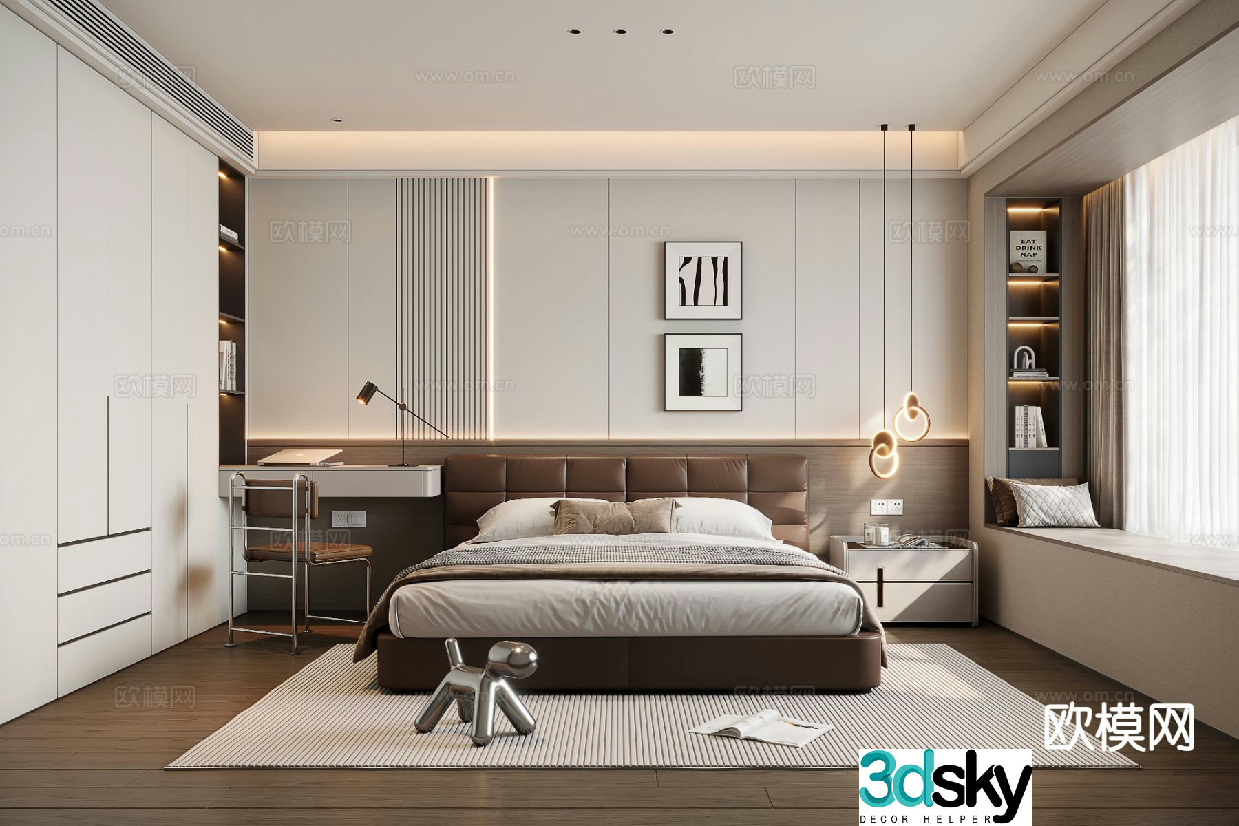 Italian style bedroom master bedroom 3d model
