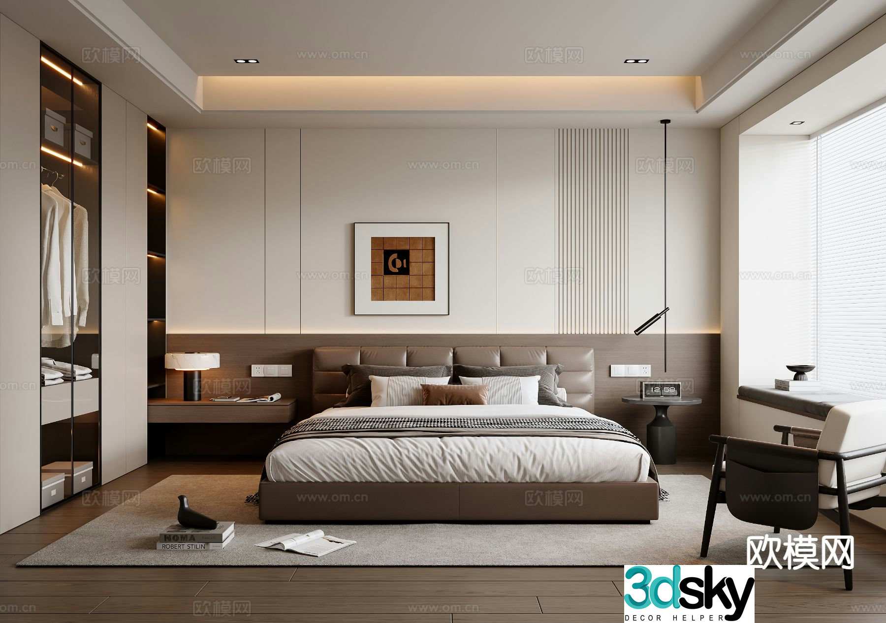 Italian style bedroom master bedroom 3d model