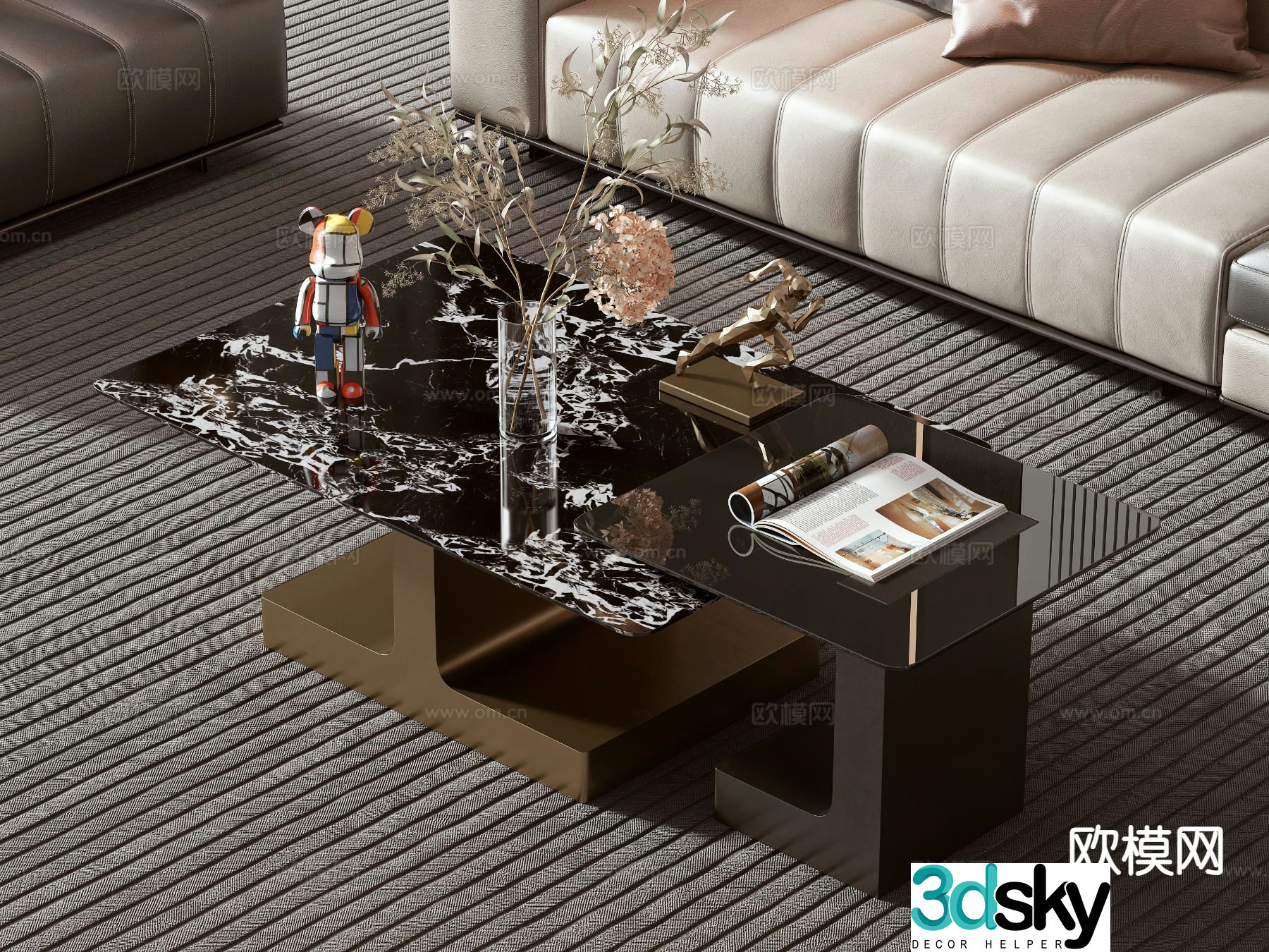 Marble coffee table 3d model