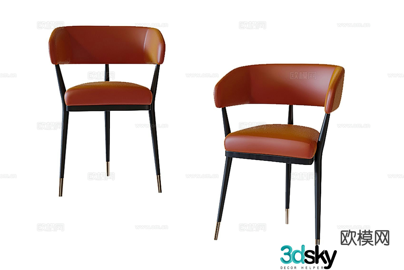 Modern chair dining chair 3d model