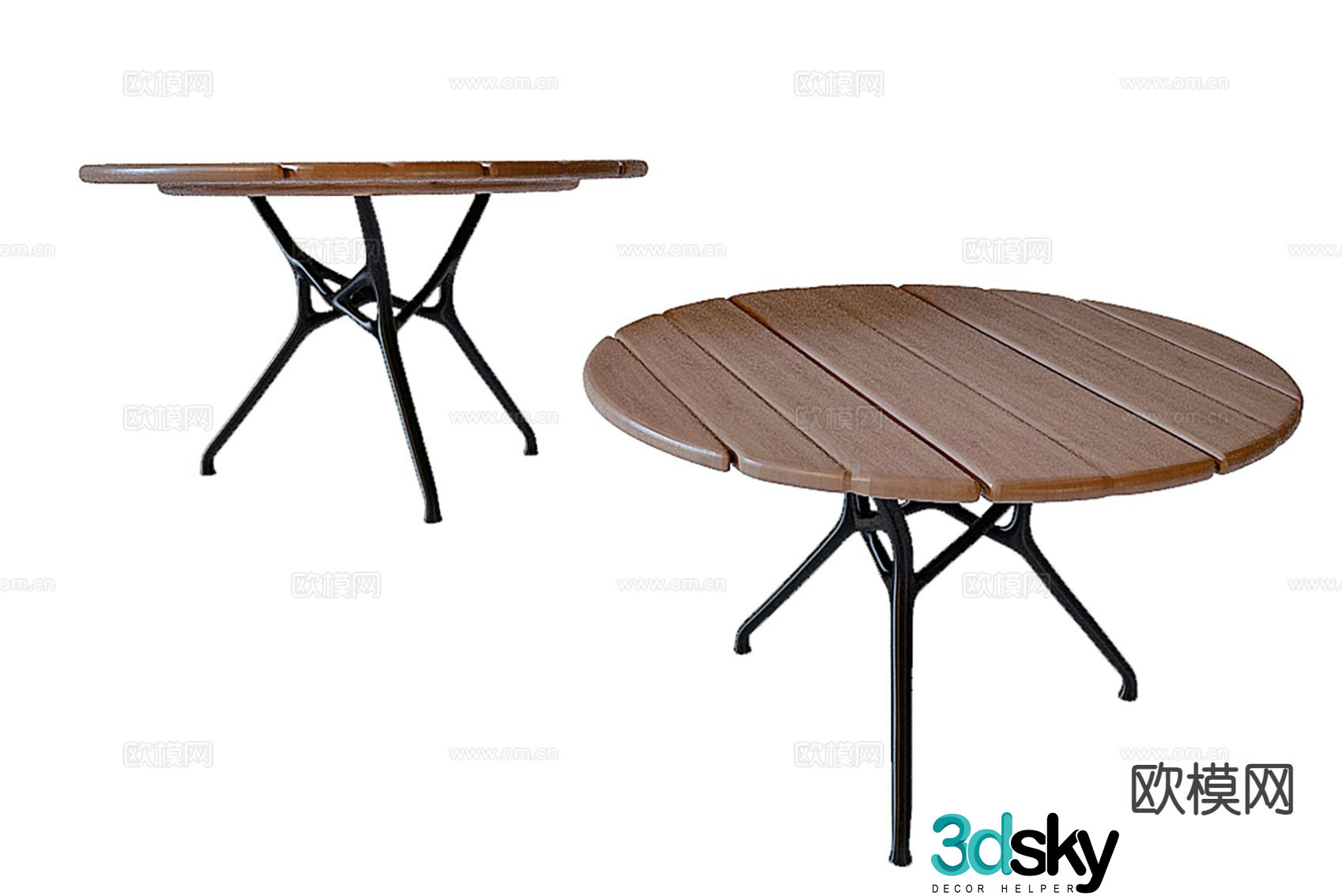 Modern dining table round table 3d model