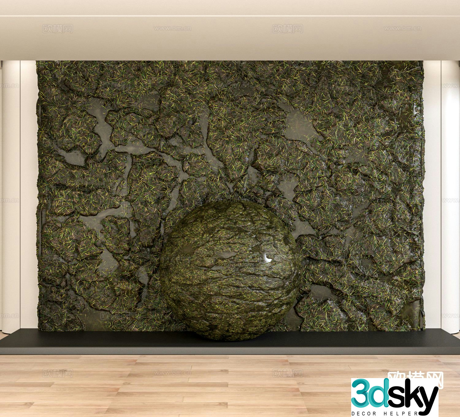 Modern lawn grass outdoor grass flowers and greenery 3d model