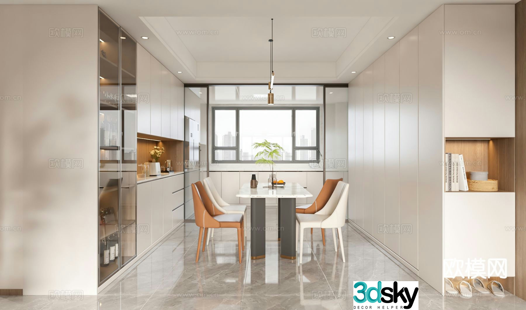 Modern guest restaurant 3d model