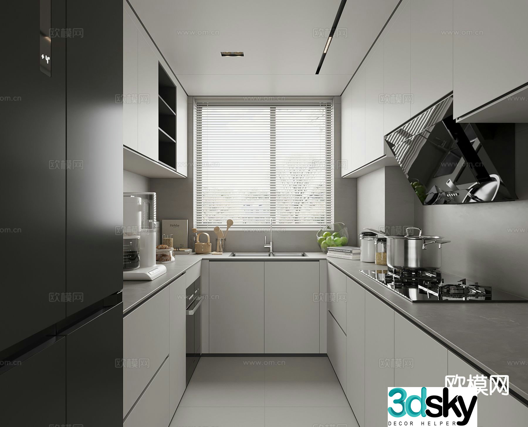 modern kitchen cabinet 3d model