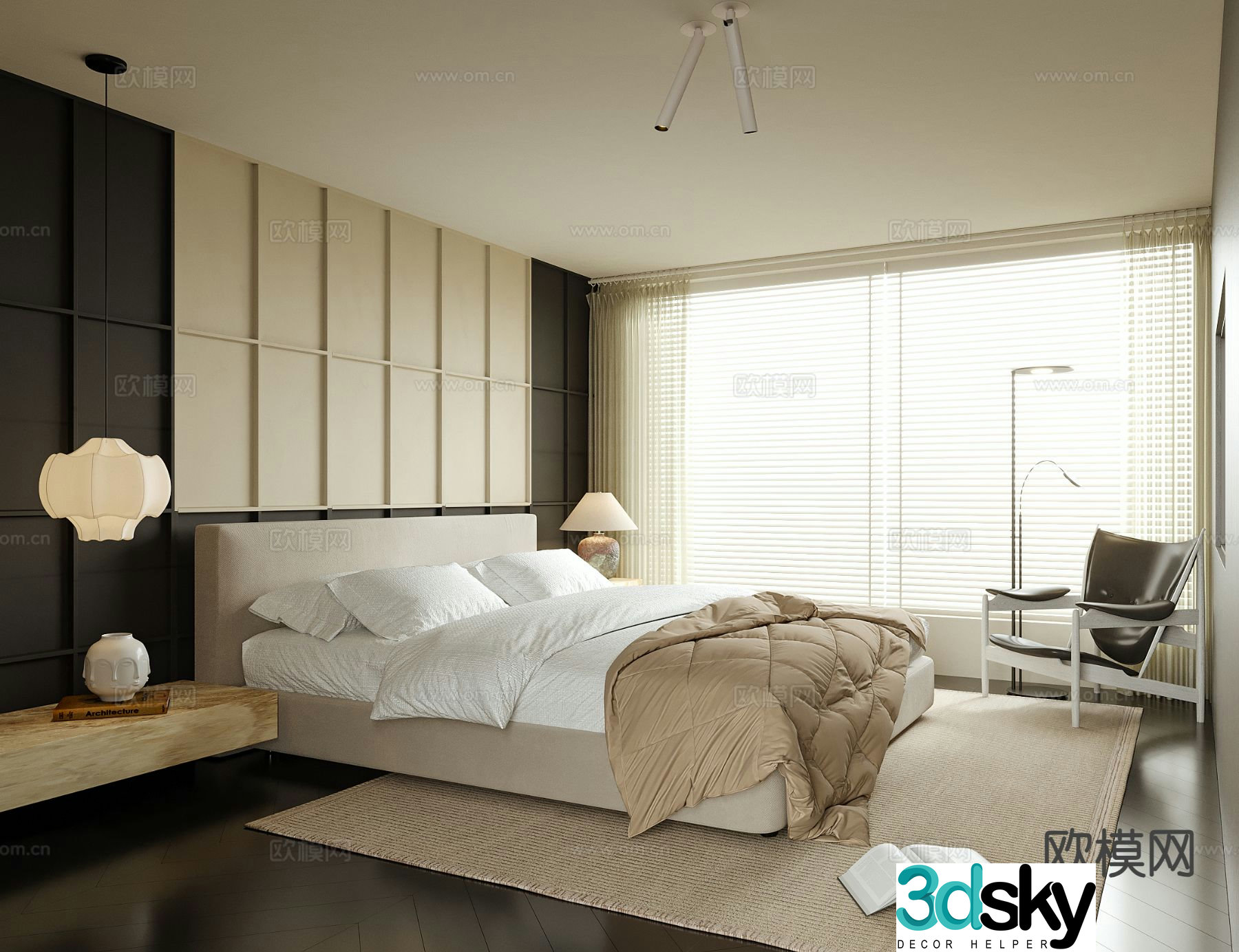 Medieval style bedroom master bedroom 3d model