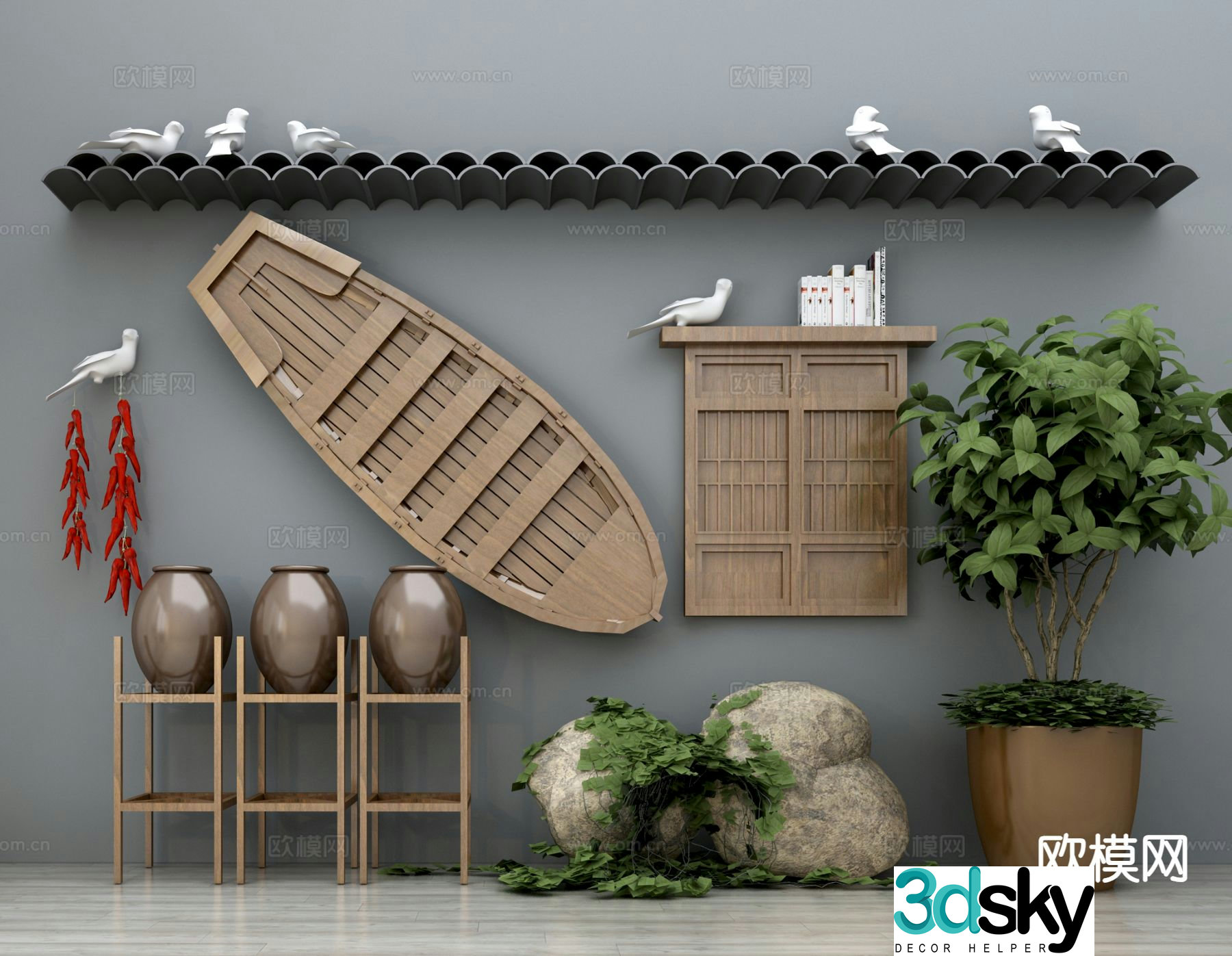 Gardening sketches decorations 3d model