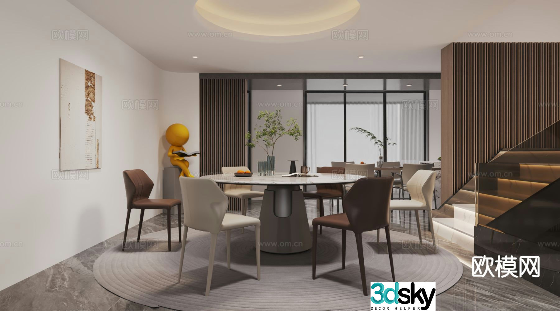Modern restaurant 3d model