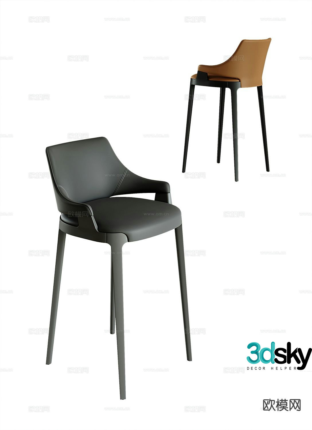 bar stool bar stool high stool 3d model