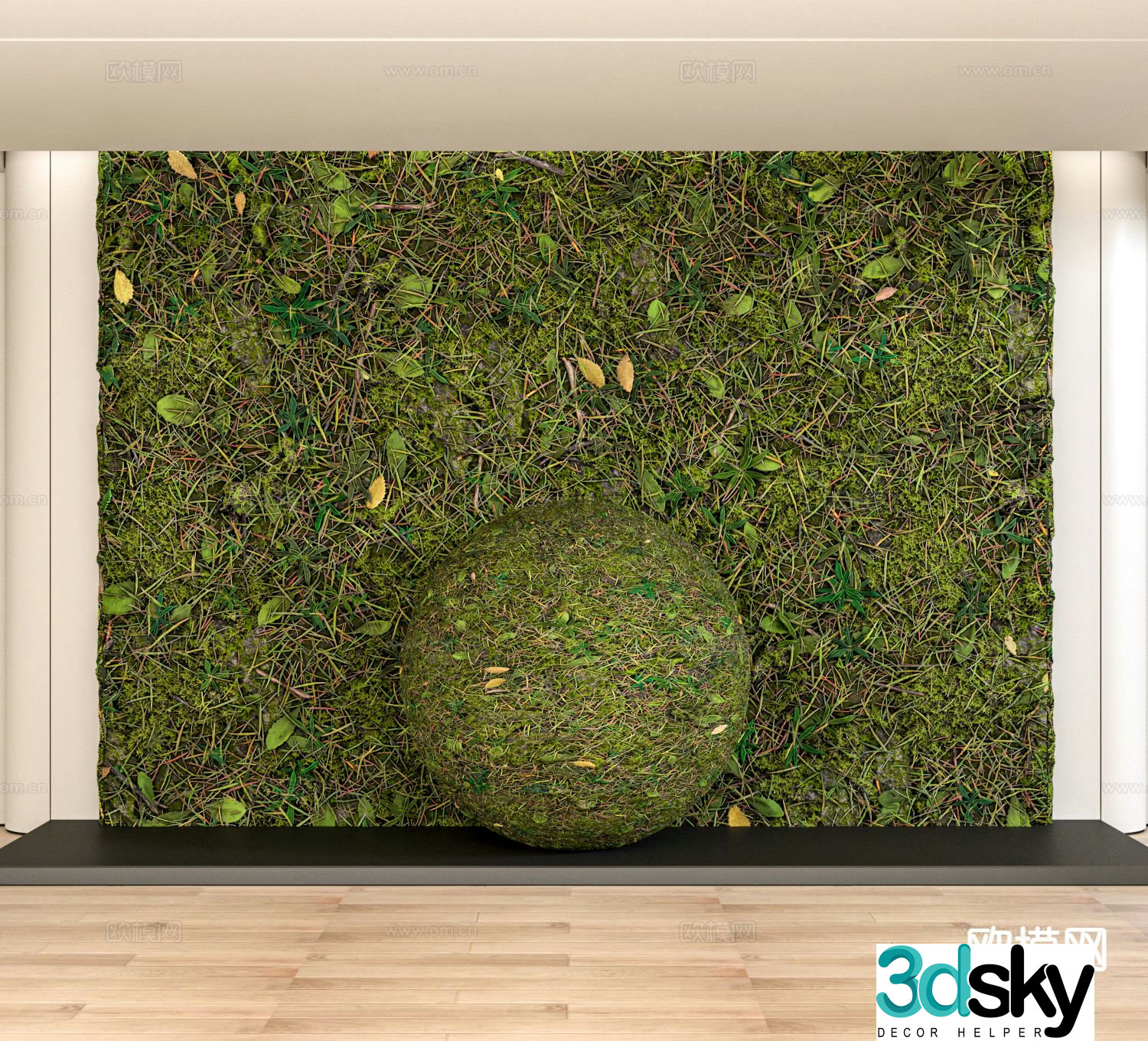 Modern lawn grass outdoor grass flowers and greenery 3d model