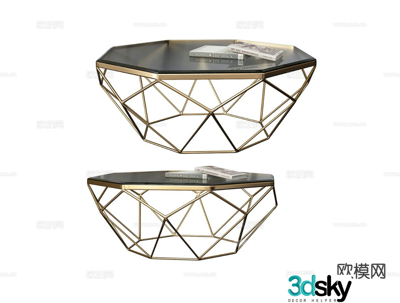 Italian light luxury coffee table 3D model