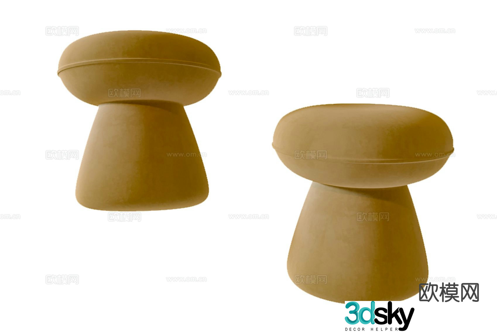 Stool low stool sofa stool 3d model