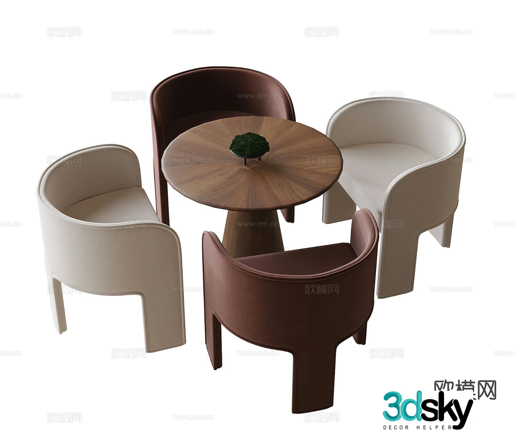 Modern negotiation tables and chairs leisure tables and chairs 3D model