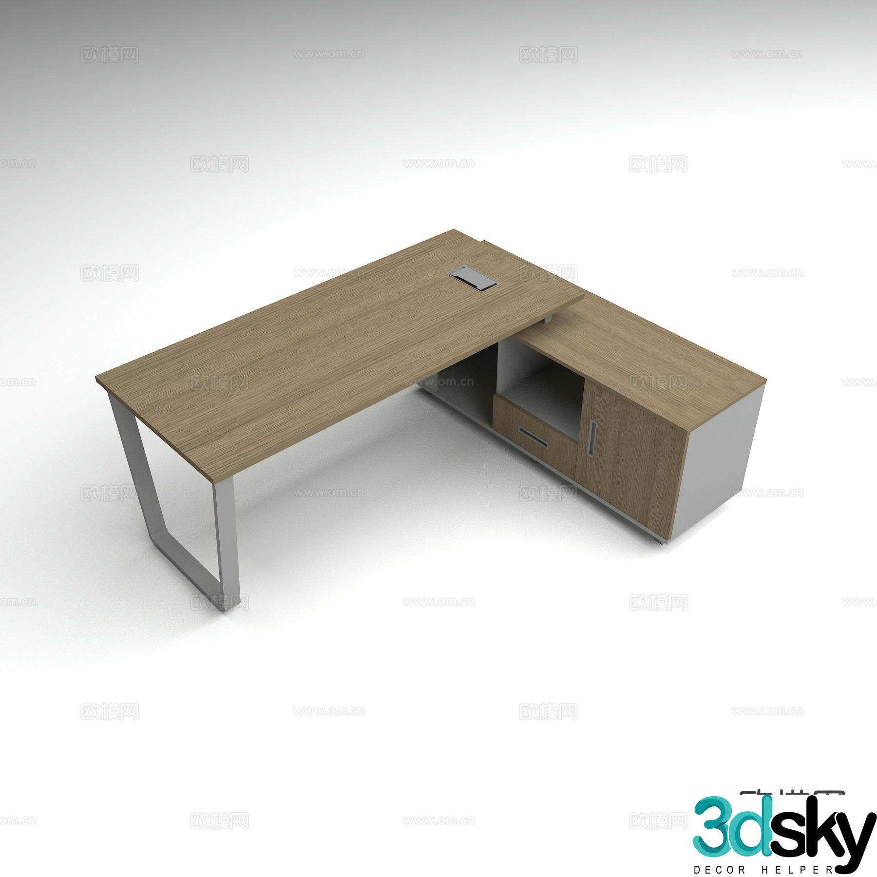 Modern desk desk desk staff desk 3d model