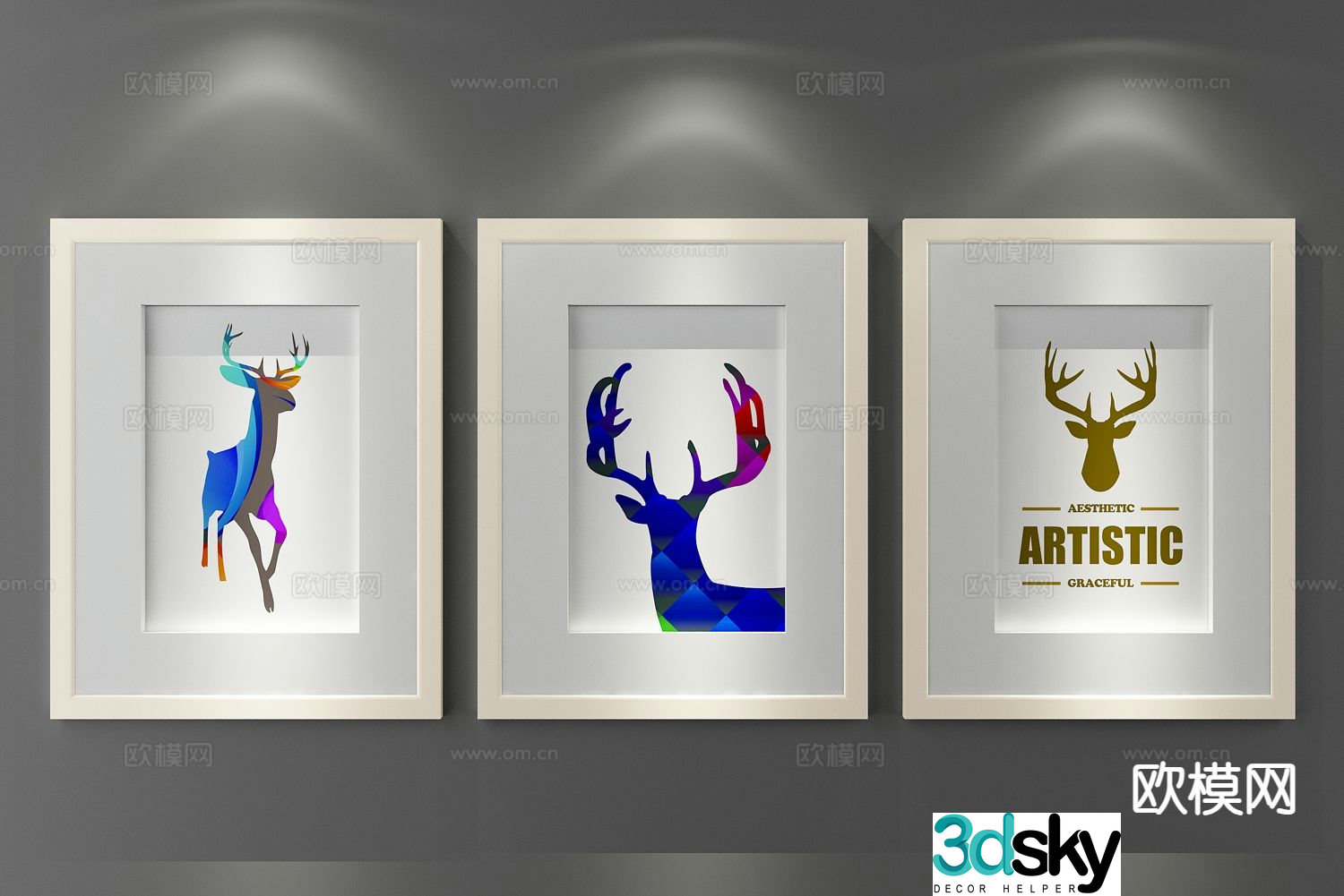 Decorative painting art painting hanging painting 3d model