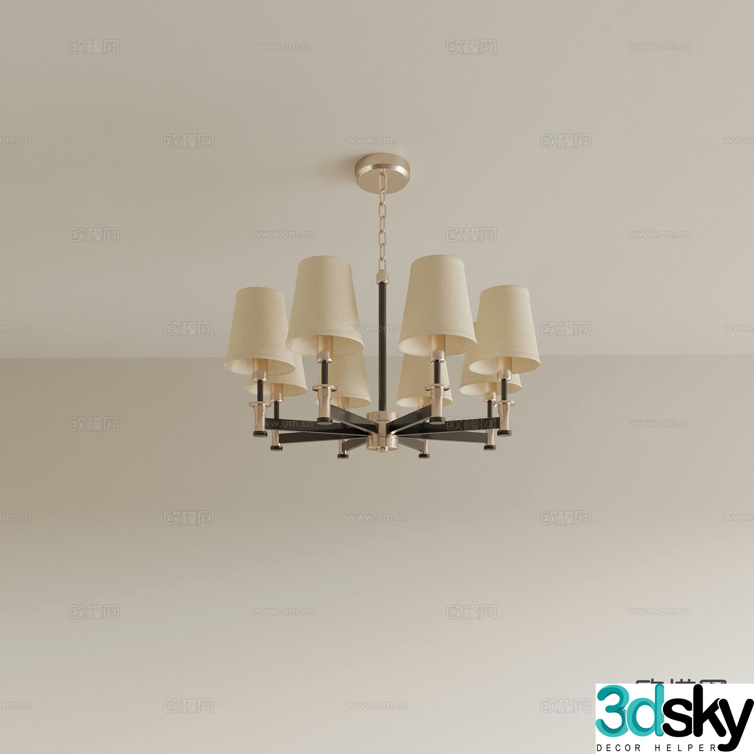 Simple European chandelier hall chandelier 3d model