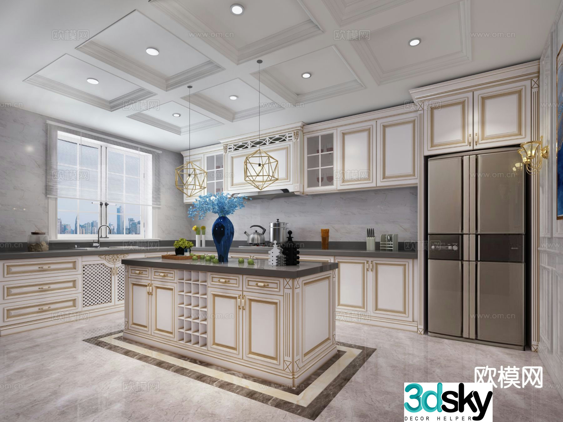 French kitchen cabinet 3d model