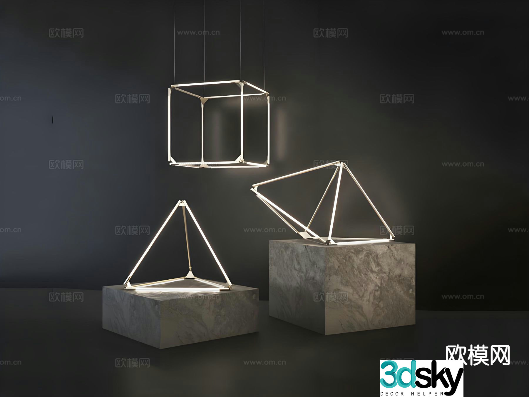 Metal decorative lamp 3d model