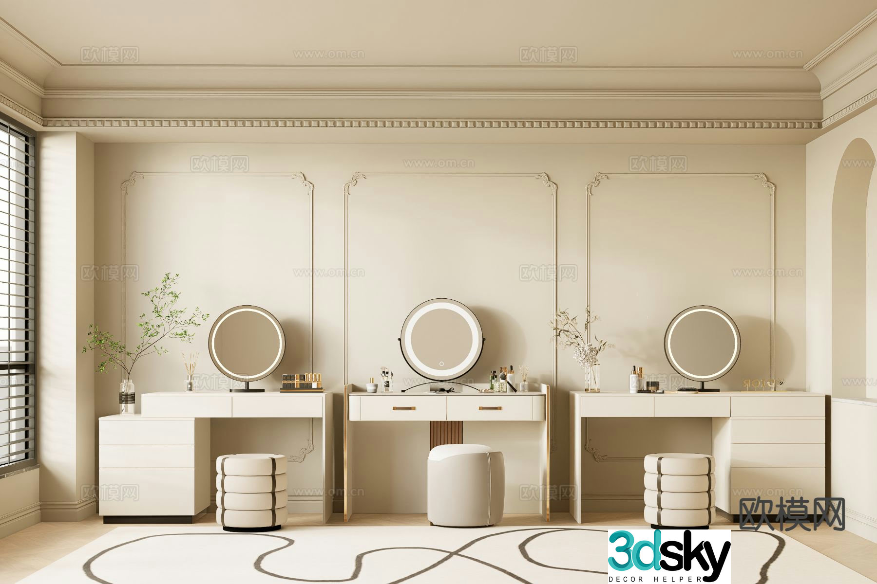 Modern dressing table dressing table 3d model