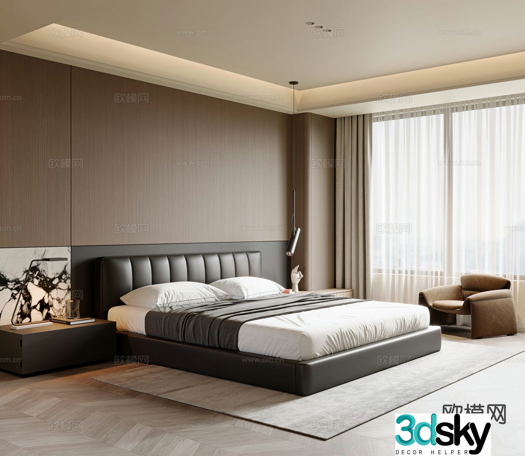 Italian style bedroom master bedroom 3d model