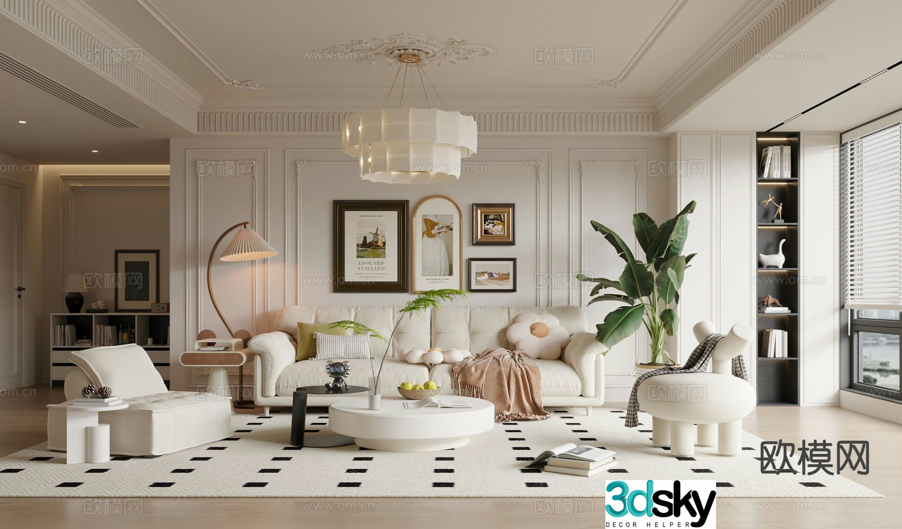 French living room 3d model