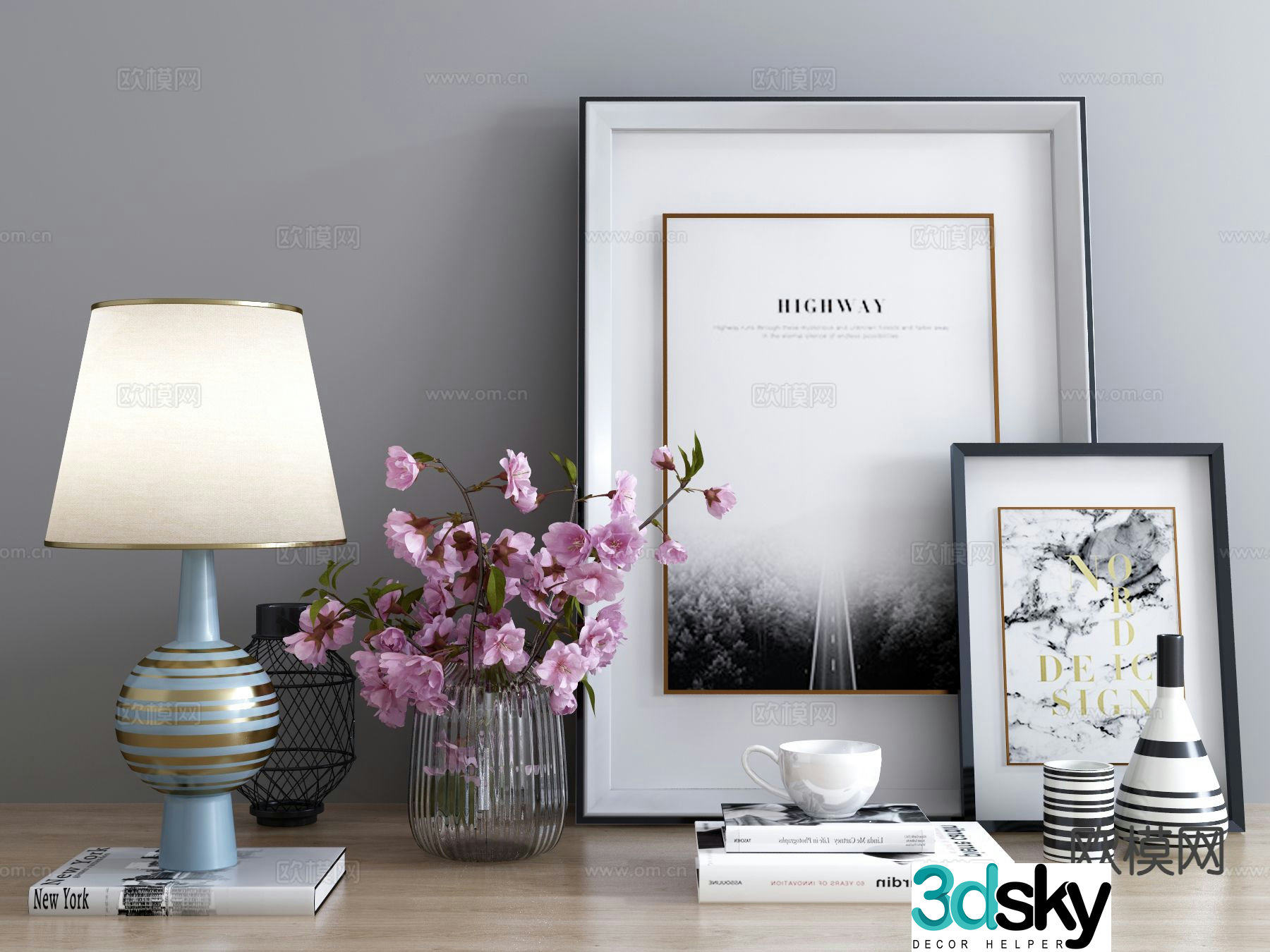 Modern jewelry table lamp vase 3D model